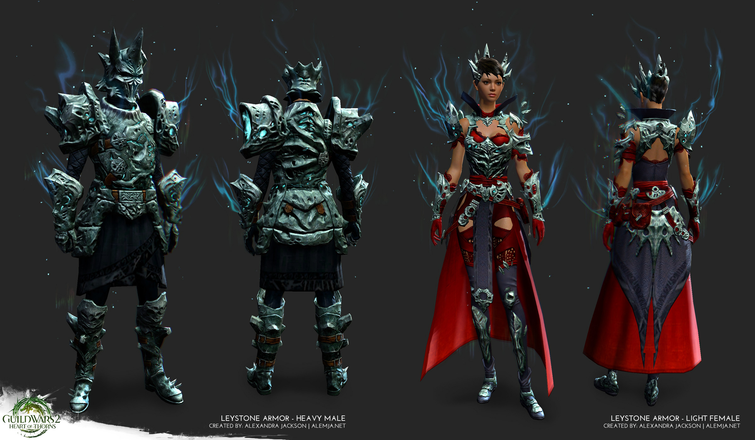 Worked on the armor game ready model and texures. This armor features VFX that were handled by the VFX team. This set was for Guild Wars 2 Heart of Thorns