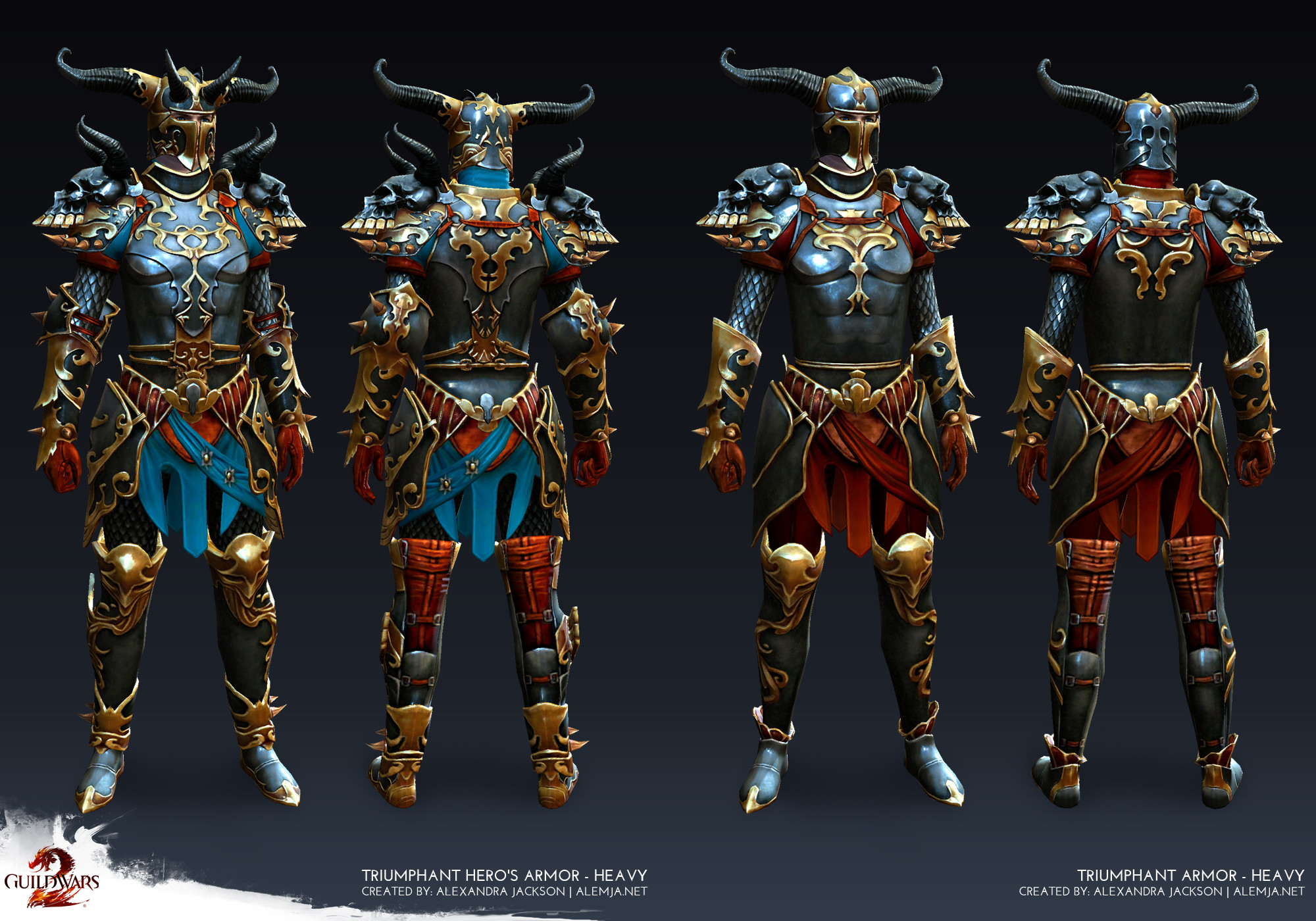 Worked on the armor game ready model and texures. I made sure as much as possible was reused as possible between the 2 tiers. This set was added as a reward tier for the in-game mode World vs World