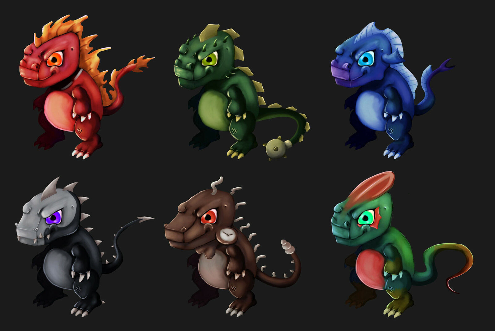 Lizard Character Designs (male)