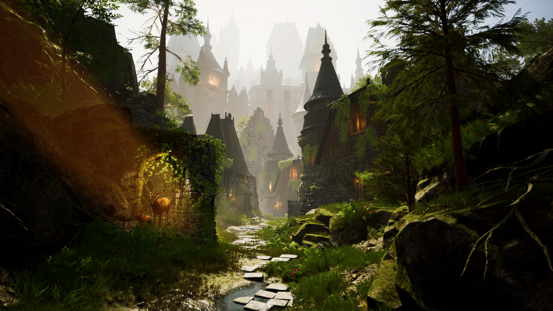 Artstation Medieval Overgrown Village Andrei A quality fantasy hatchet for your hatching needs. medieval overgrown village andrei