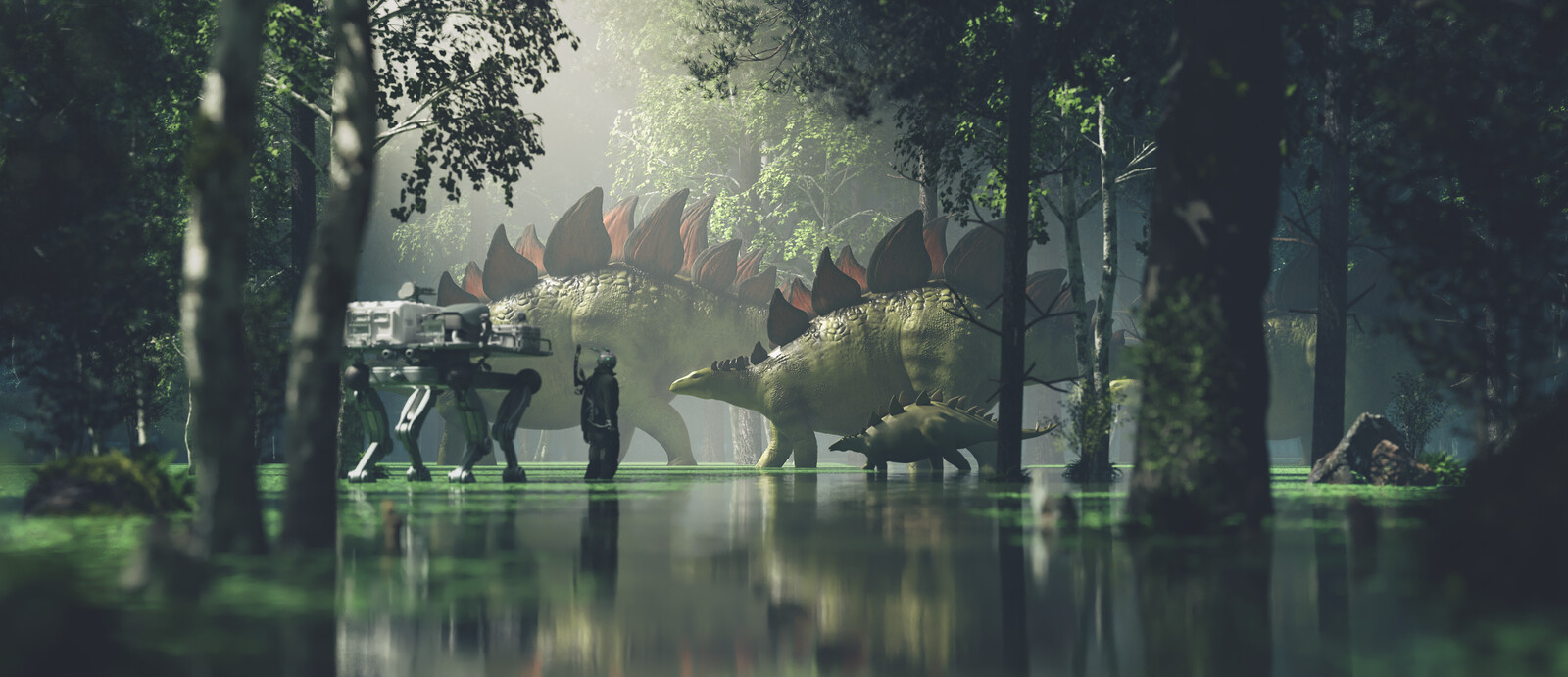 Stegosaurus swamp