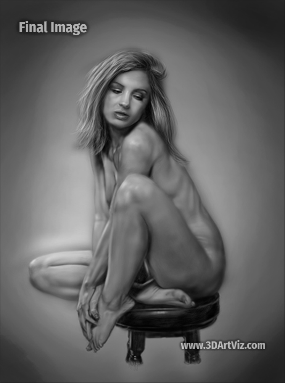 Nude Study using digital painting techniques.