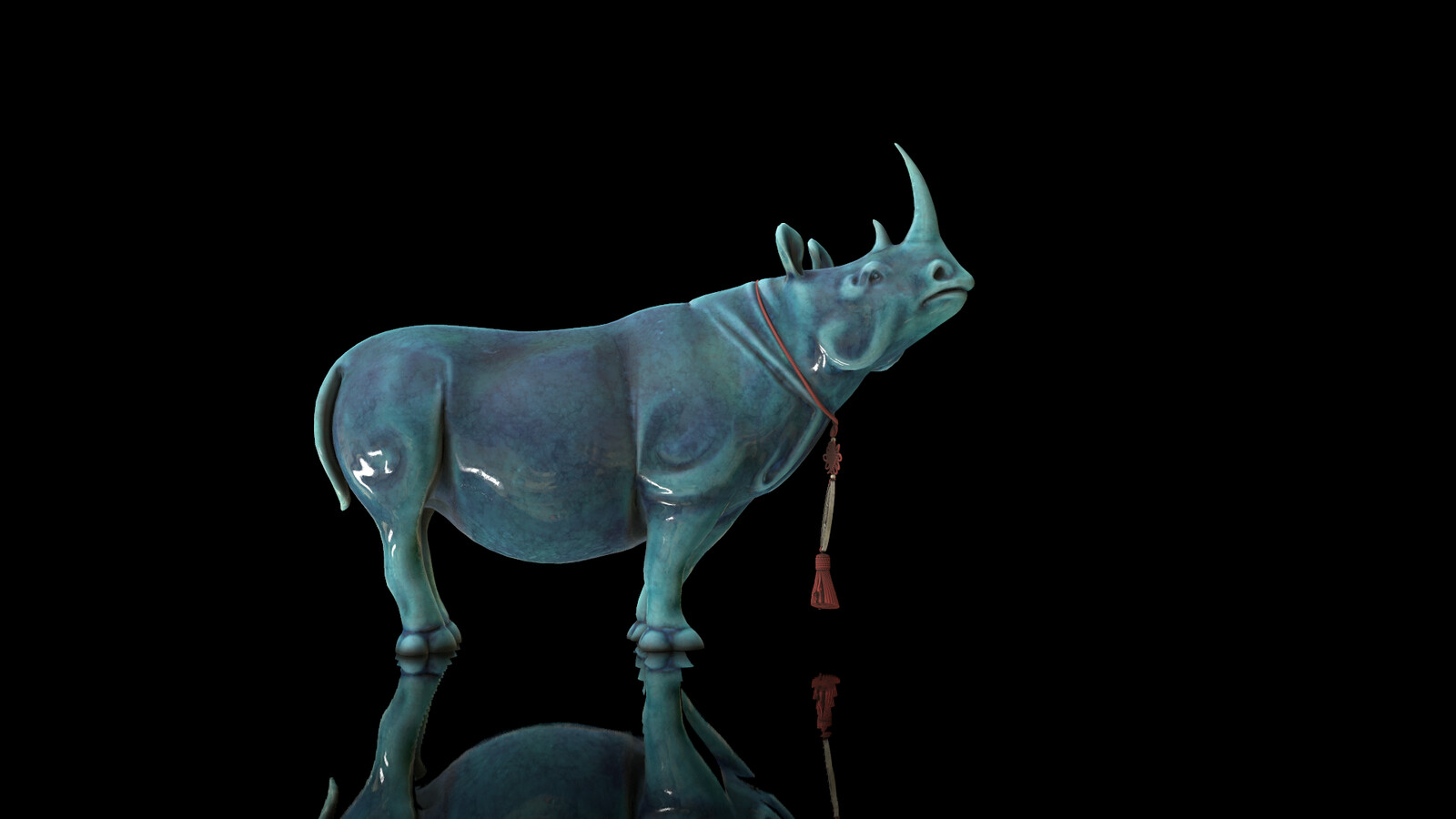 Rhino Figurine Klara Render
