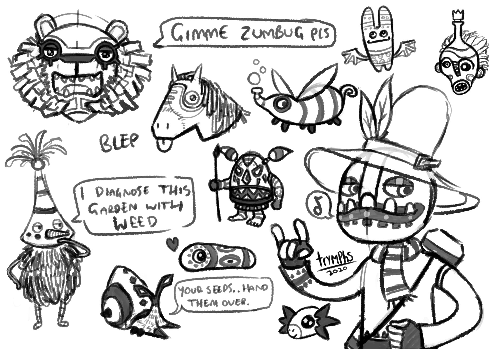 Artstation - Viva Pinata| Fan-Art Sketch Sheet