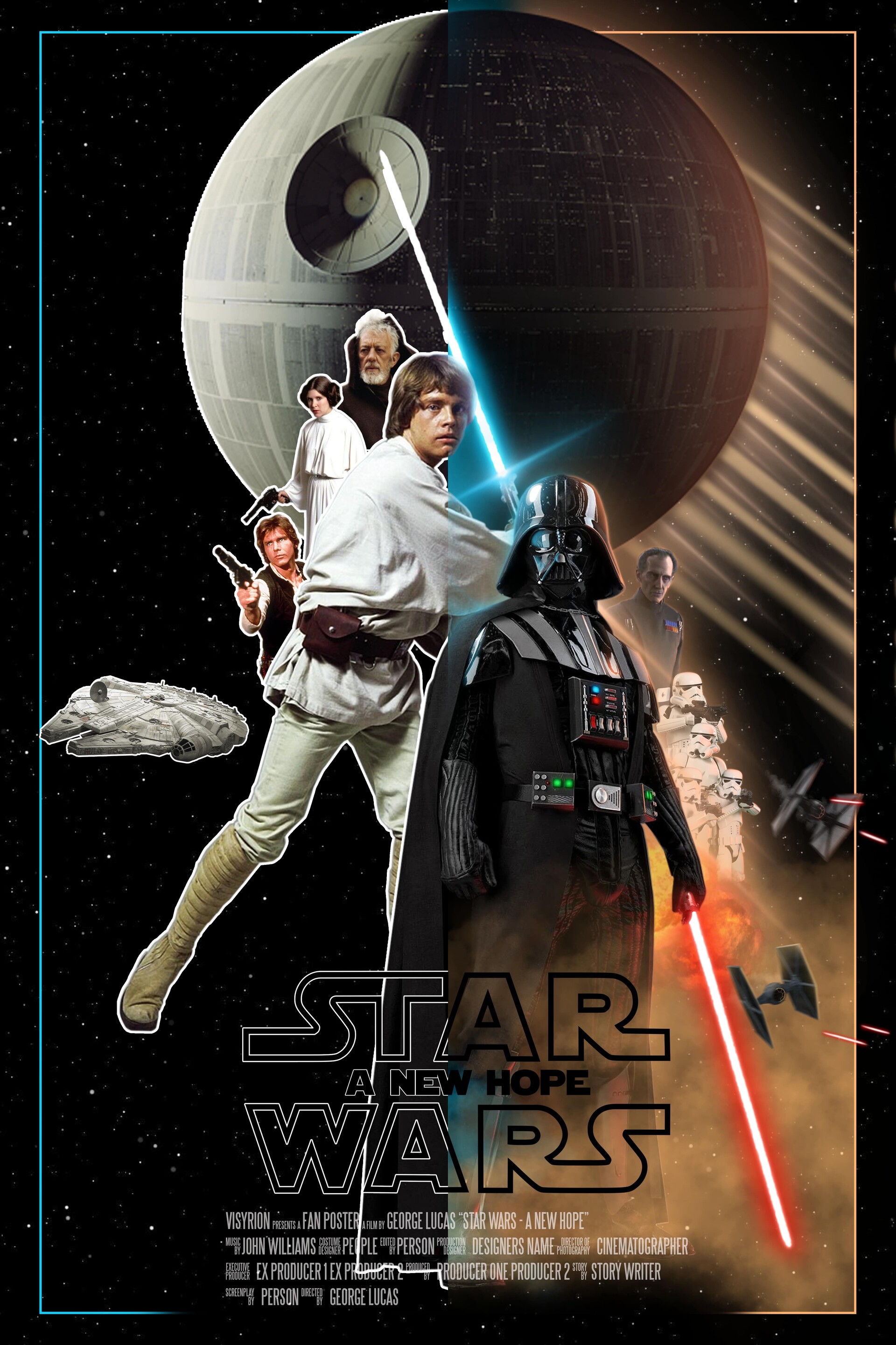 Star Wars A New Hope Art Movie Poster Canvas HD Print 12 16 20 24" Episode IV
