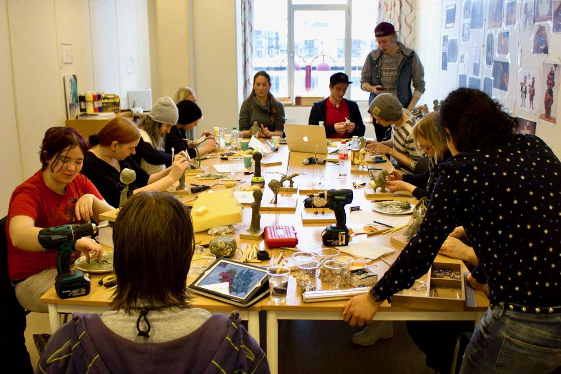 behind the scenes from the sculpting room, Noroff University College (Kristiansand, Norway)