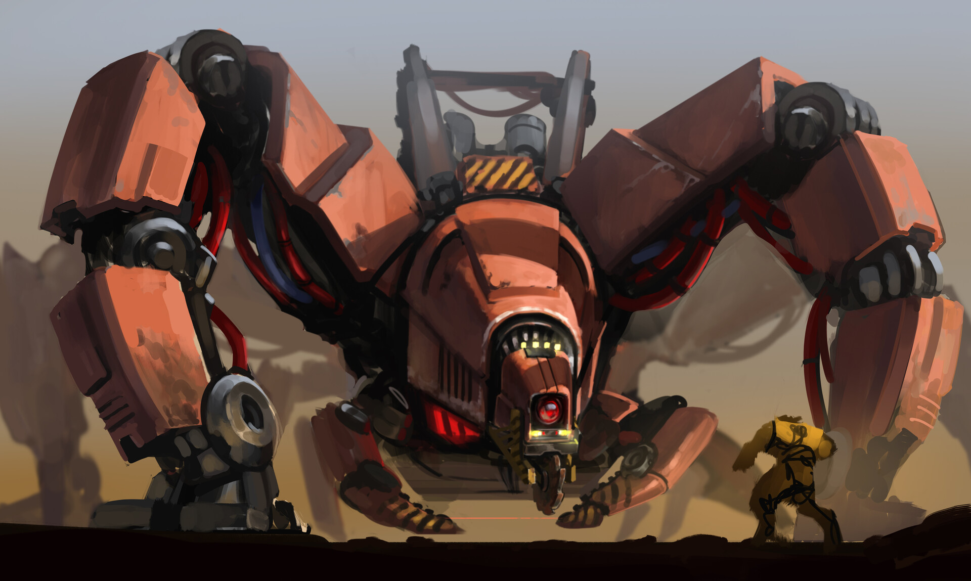 Adrien Cams - RoboQuest project - Battle boss Concept Art