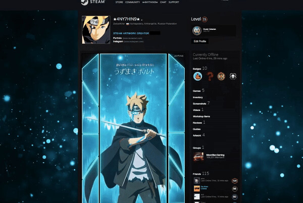 Artstation Steam Artwork Design Boruto Uzumaki Animated