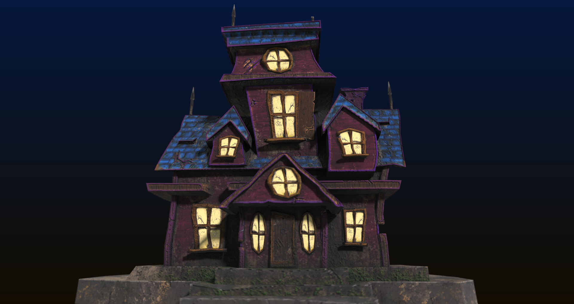 ArtStation - Cartoon Haunted House 3D Model