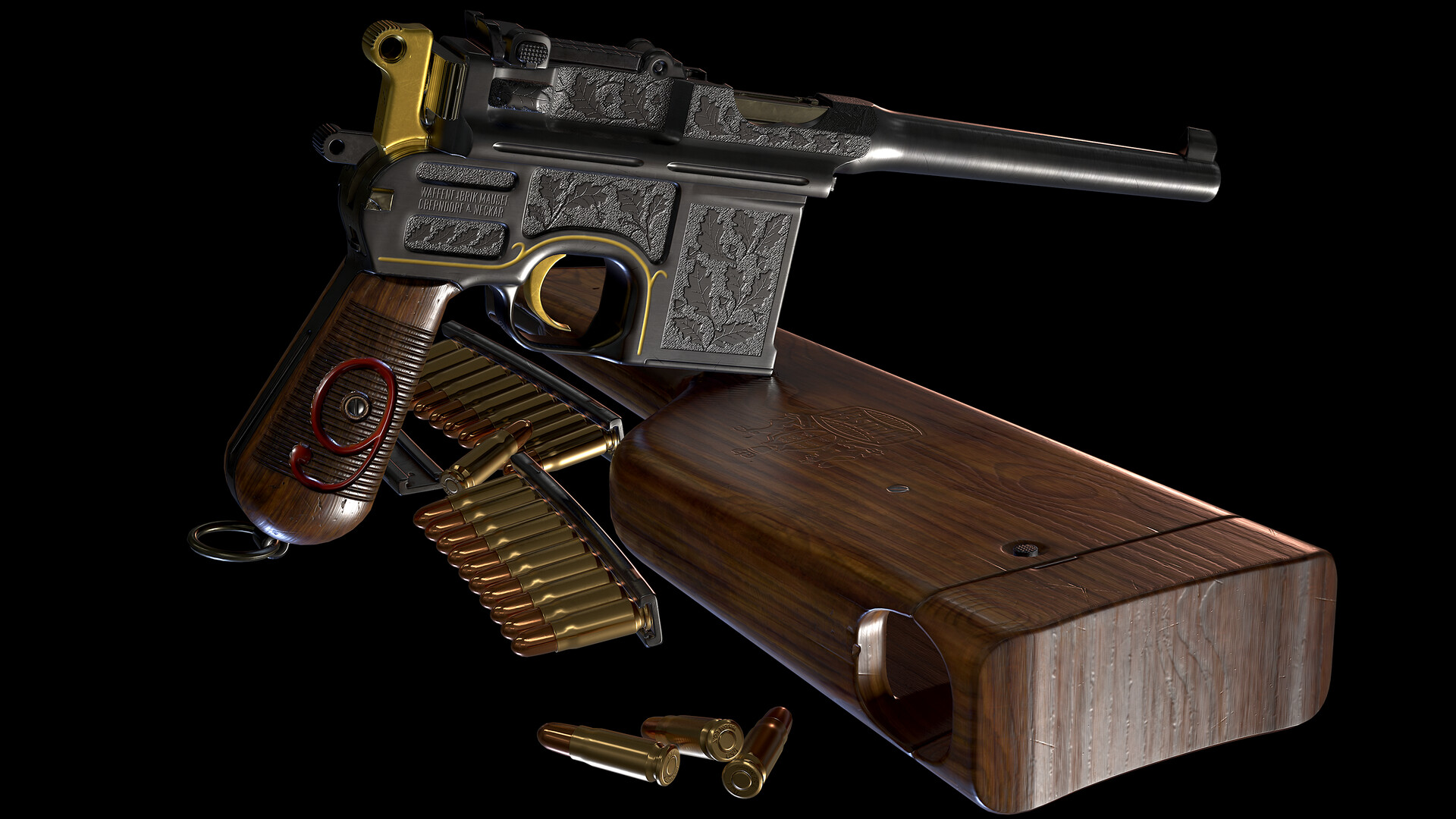Engraved Mauser C96 Nine