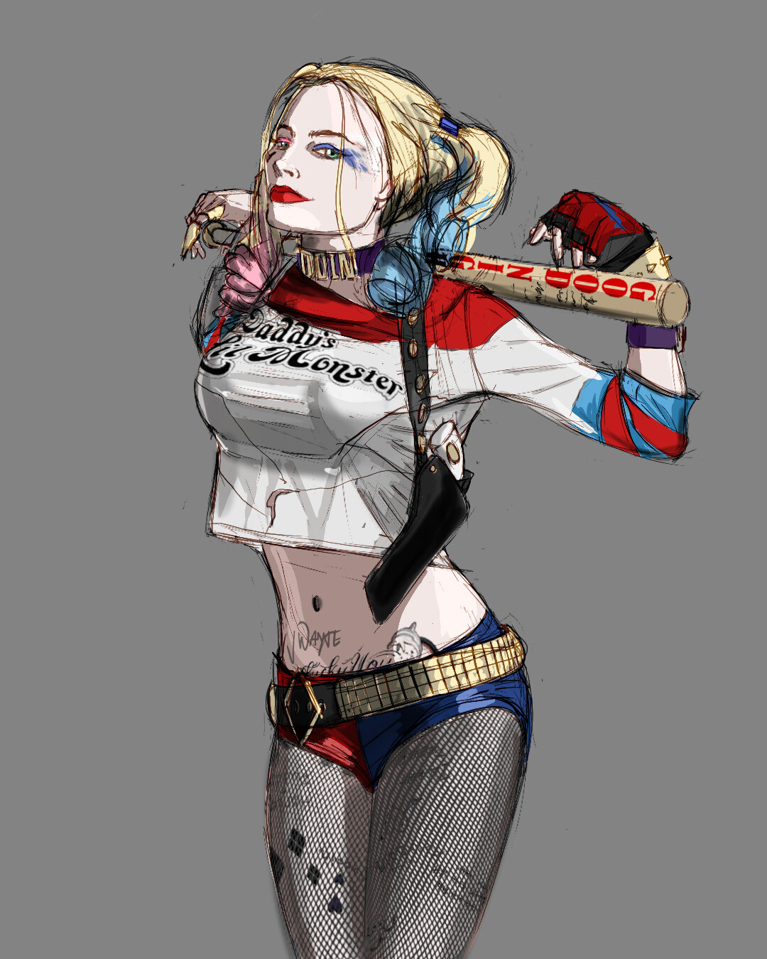Artstation Harley Quinn Margot Robbie Digital Art James Wayte