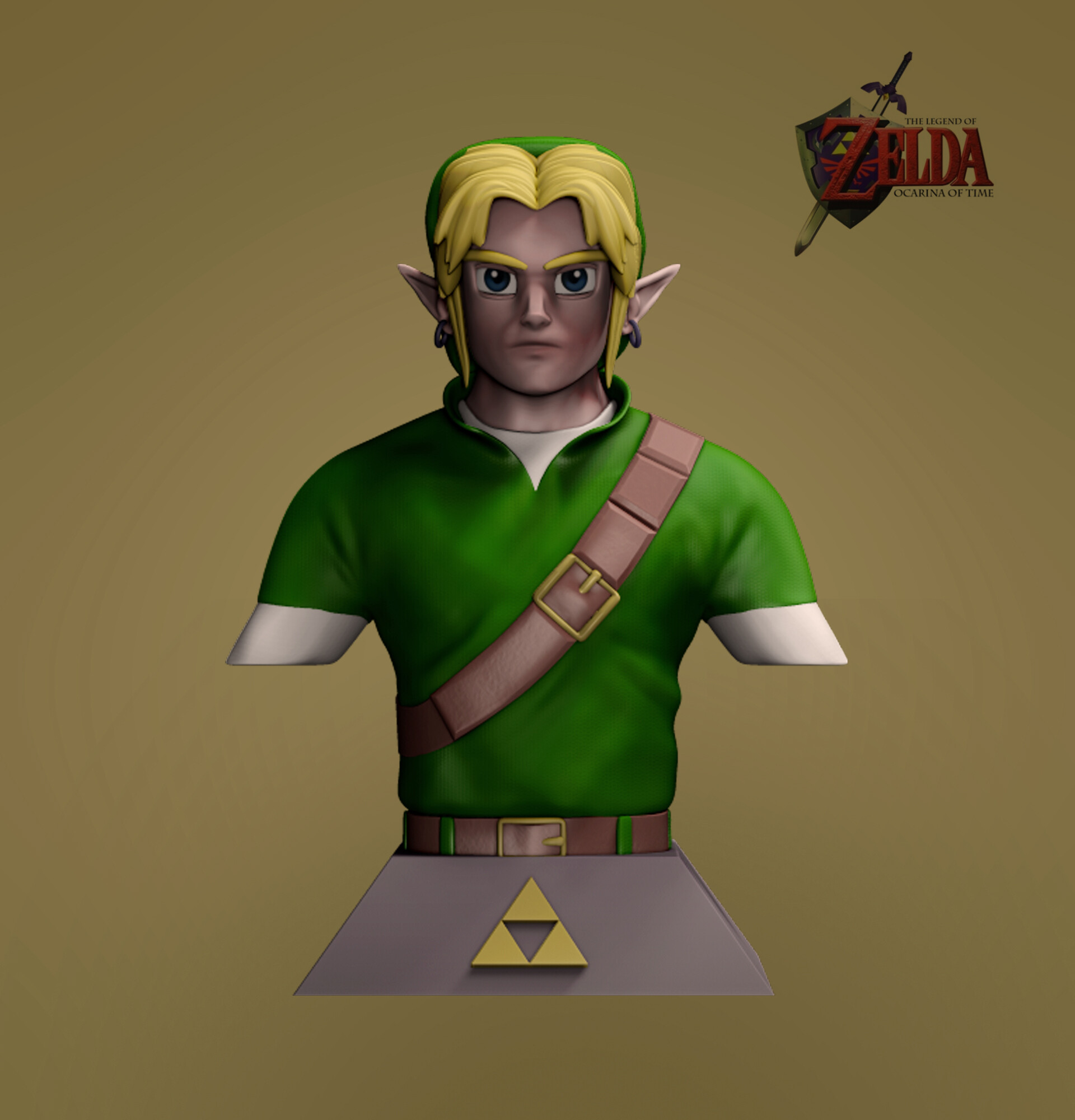 ArtStation - Adult Link - Zelda Ocarina of Time bust.