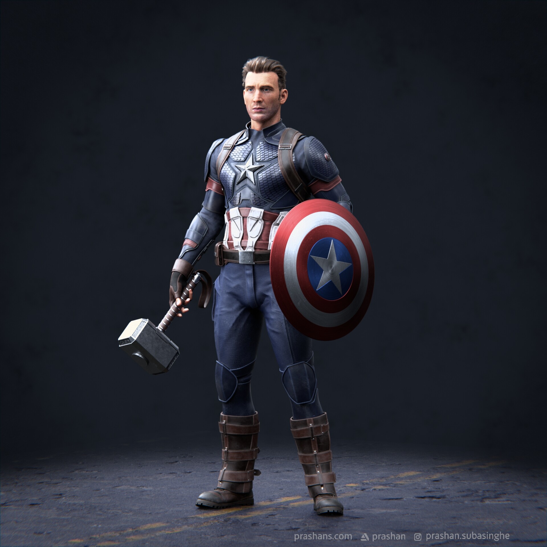 3d Artist Prashan Subasinghe Captain America