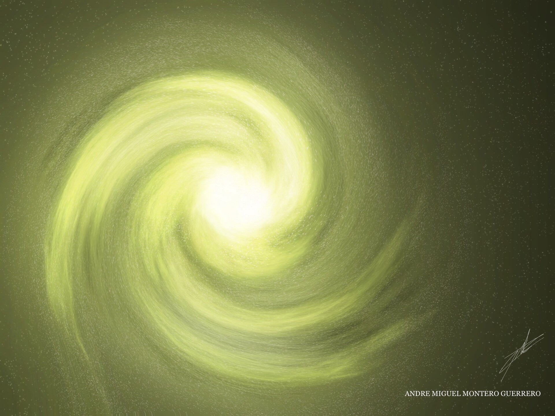 Andre Montero Ammg Art Cosmos Galaxia Verde , tomado con un camara desconocida 10/31 2017 la foto tomada con. andre montero ammg art cosmos