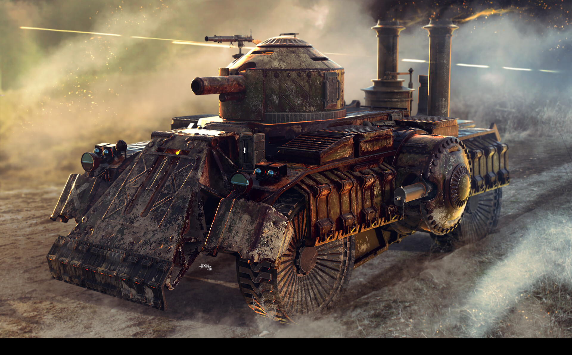 ArtStation - Steampunk tank and more!