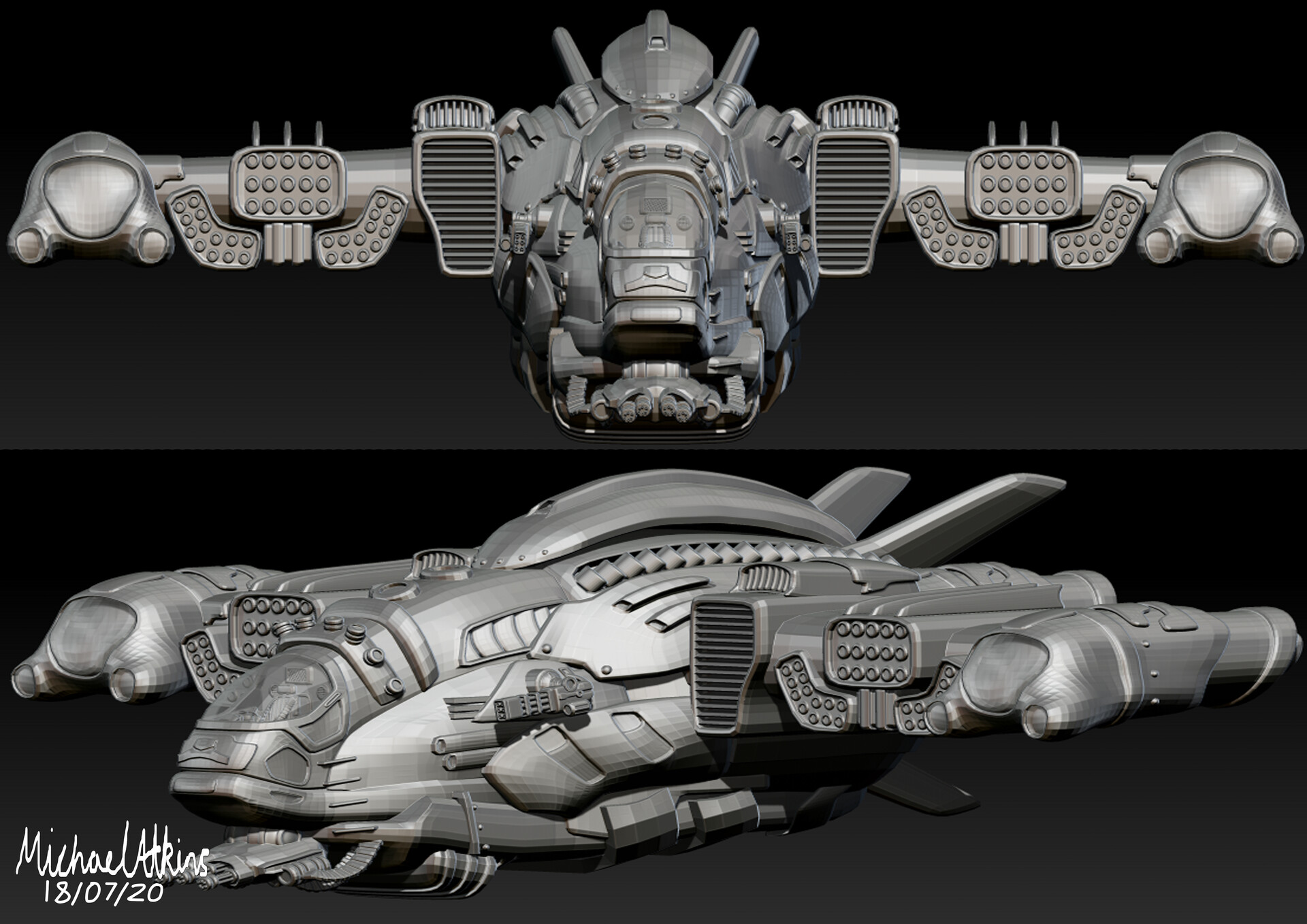 Futuristic Gunship Concept Art