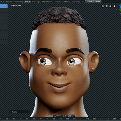 Rigged - Stylized Character Man - Adisa - Blender Cycles And Eevee