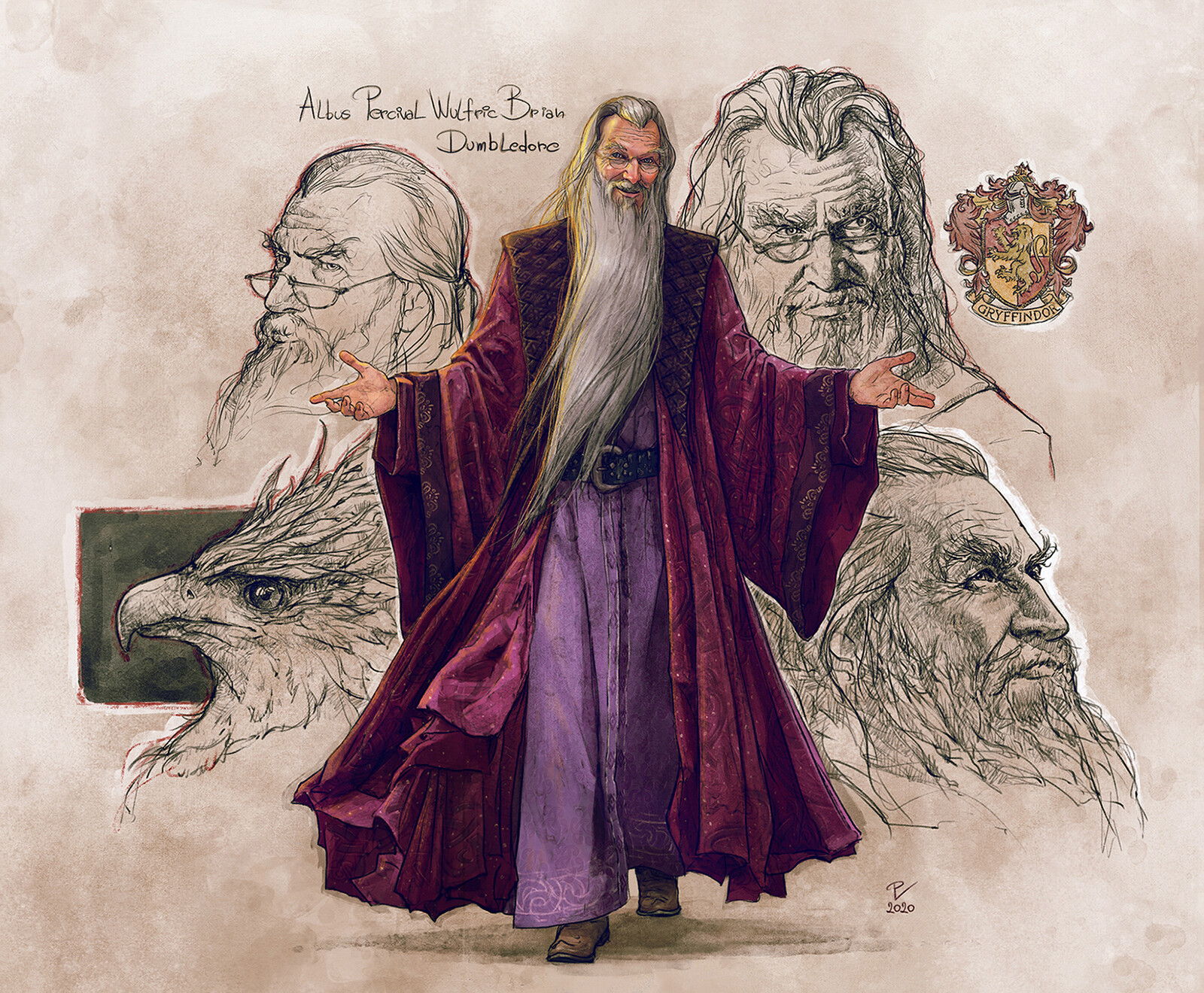 Vladislav Pantic Albus Dumbledore Sketch FanArt