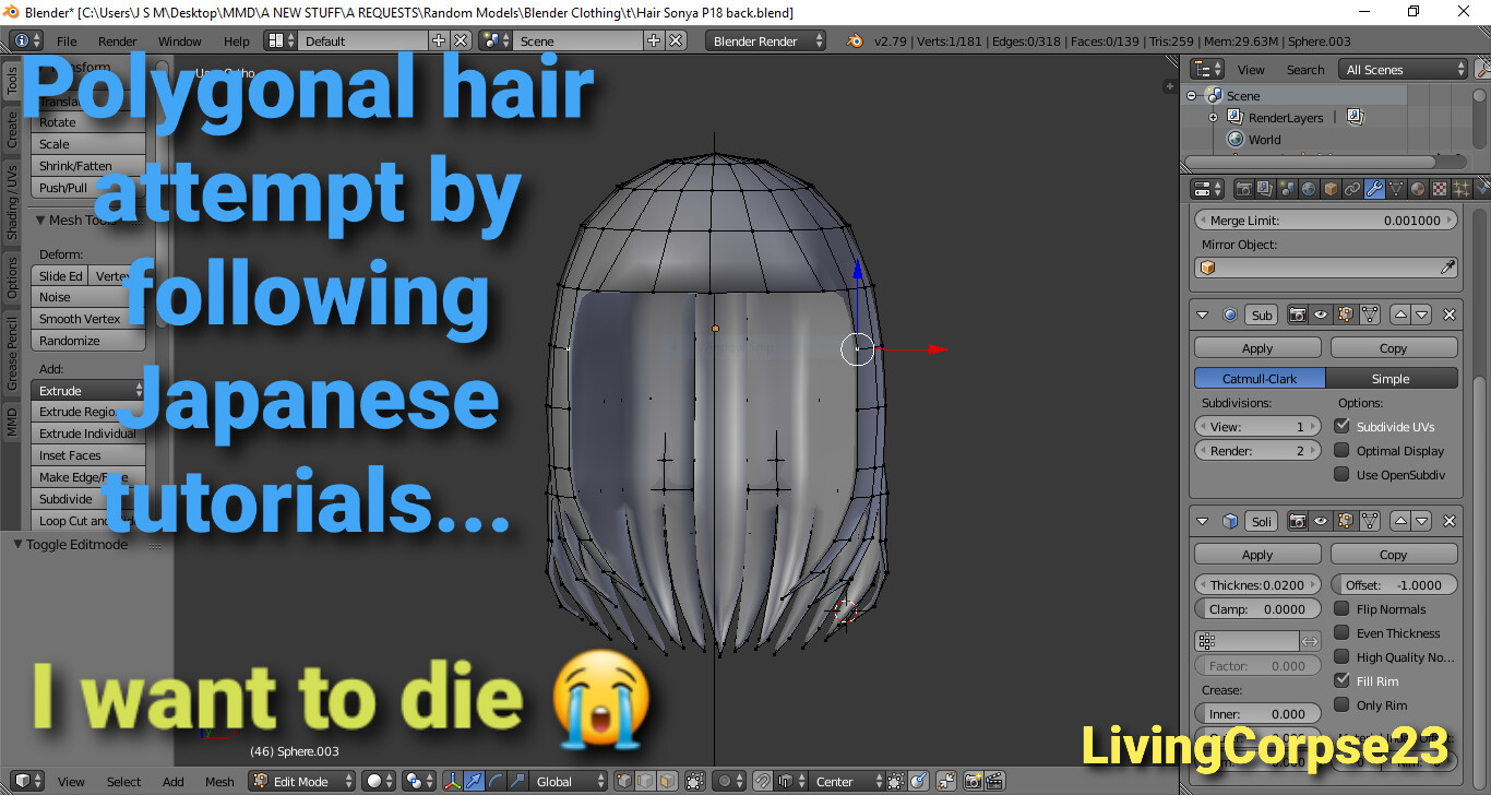 Artstation Blender Old Work 4 Polygonal Hair Attempt Living Corpse 23 Artstation Blender Old Work 4 Polygonal Hair Attempt Living Corpse 23