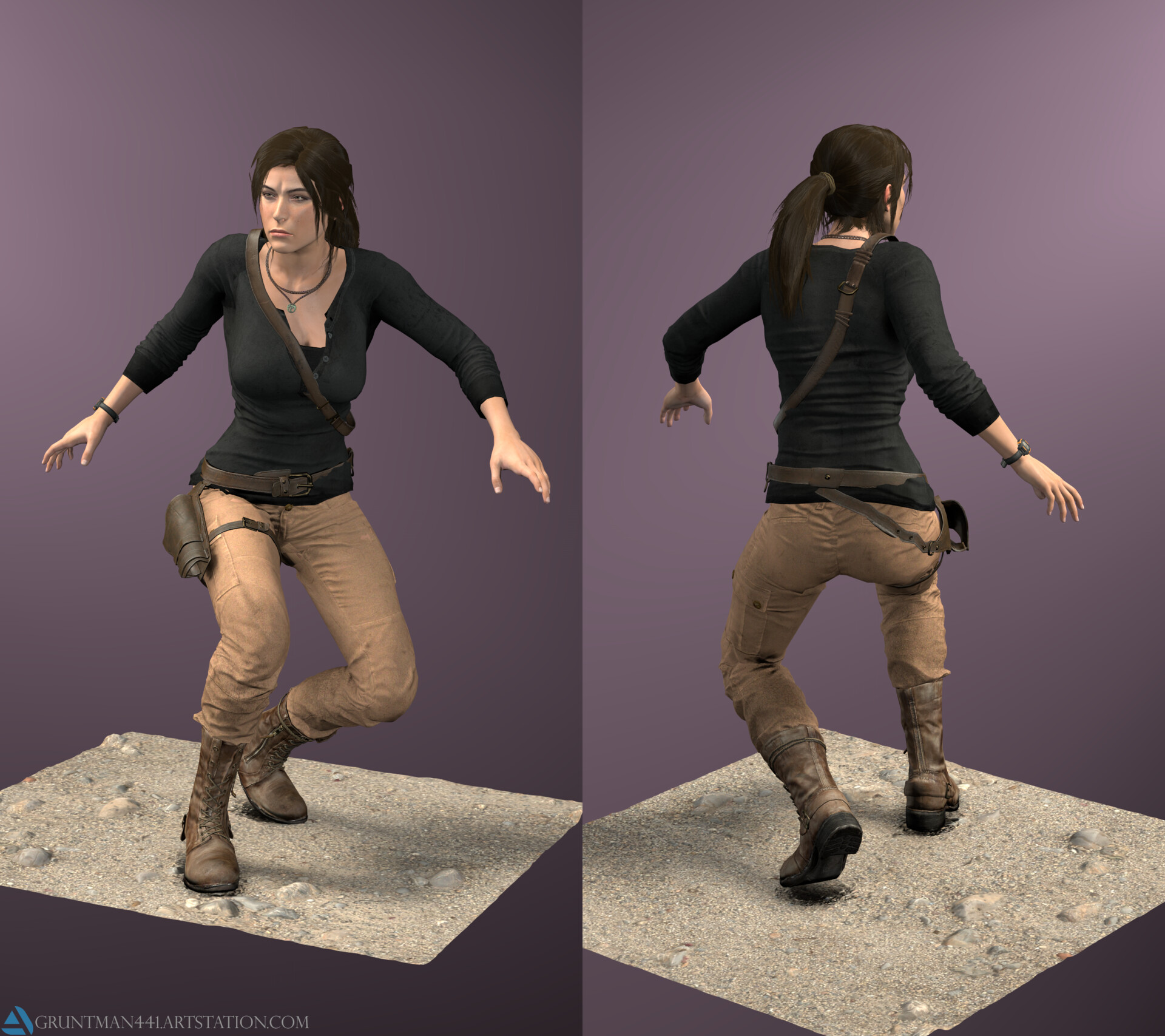 Artstation character posing practice