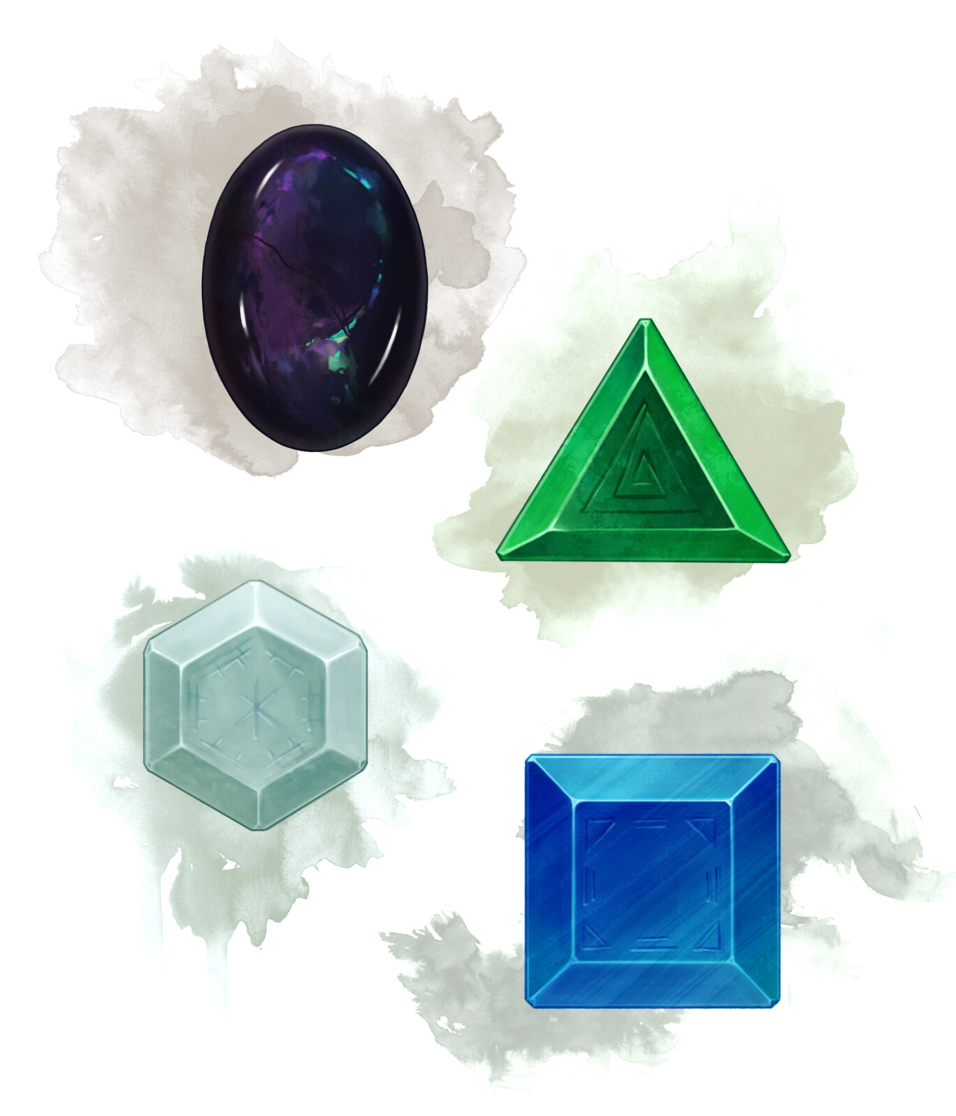Crystal currency illustrations