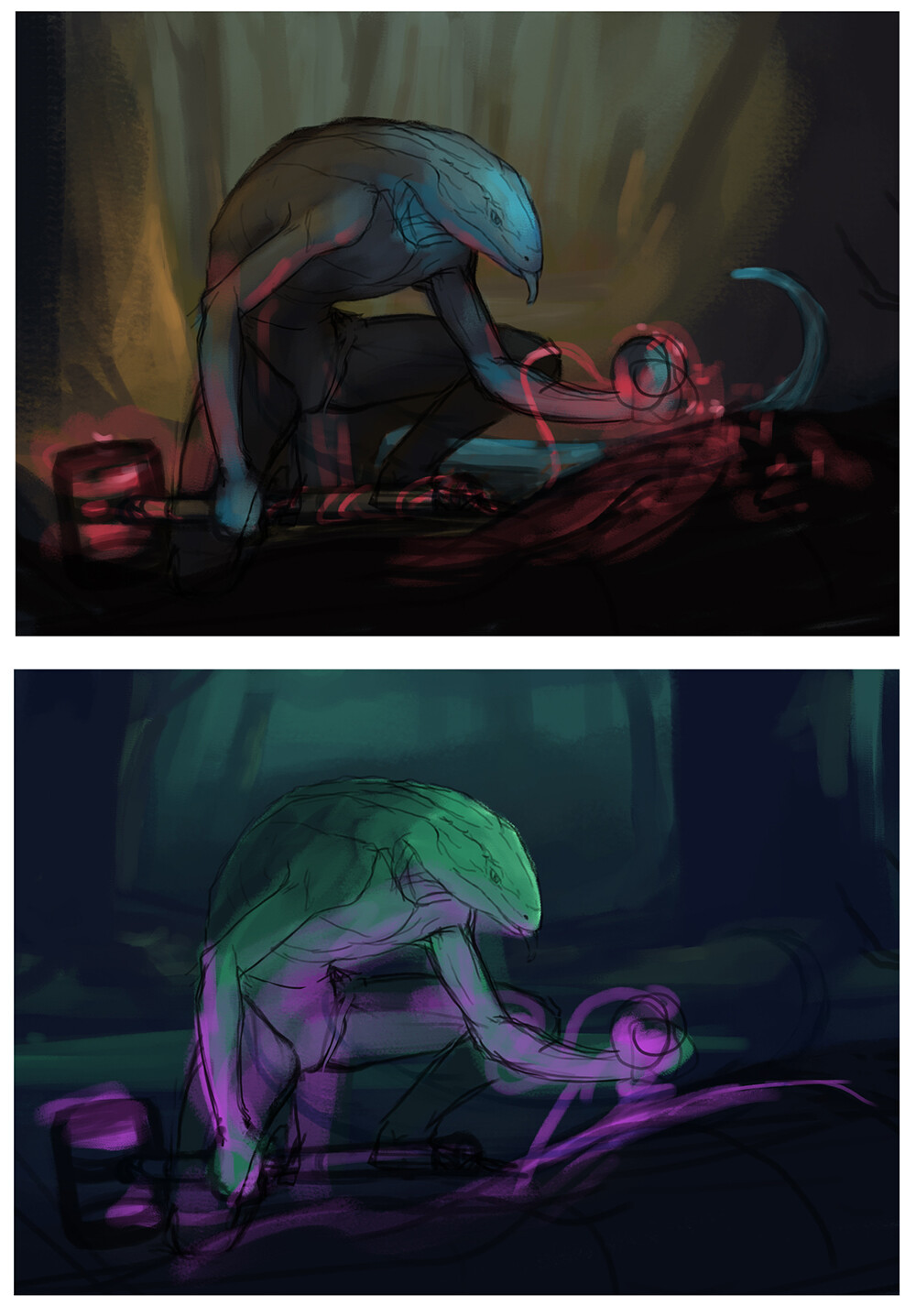 Palette suggestions for the client to choose from.