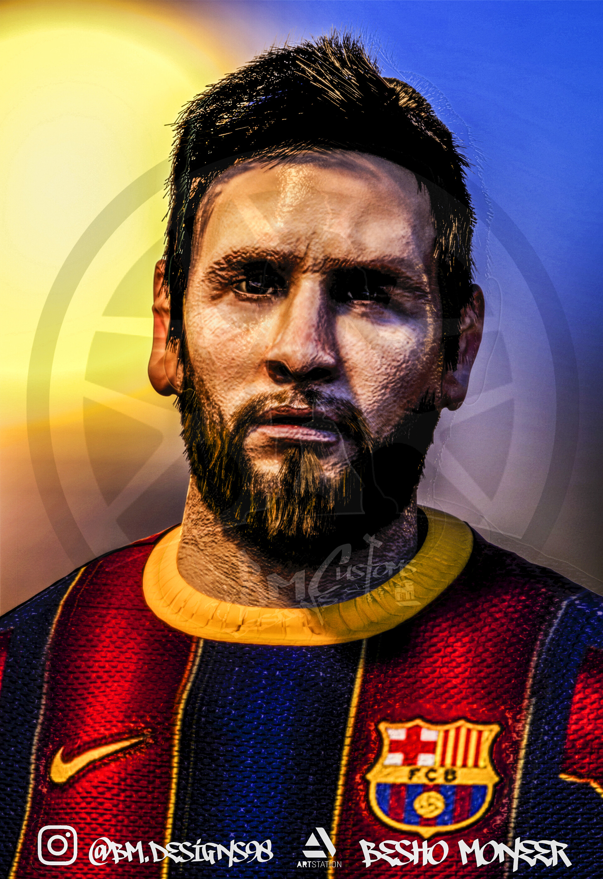artstation leo messi 3d model besho