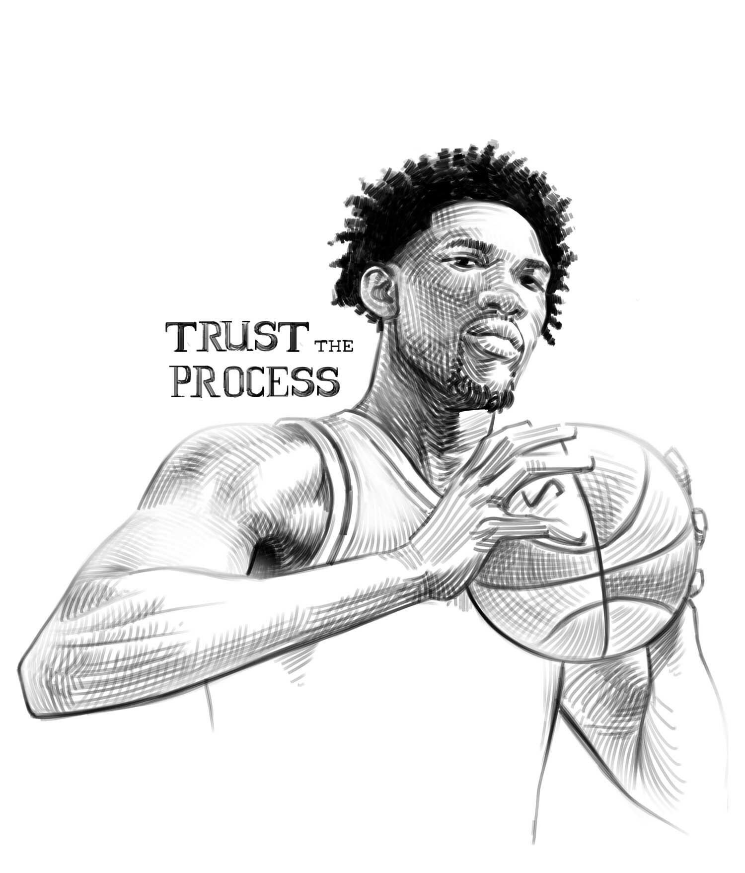Joel Embiid - Trust The Process - MVP, an art print by Asher