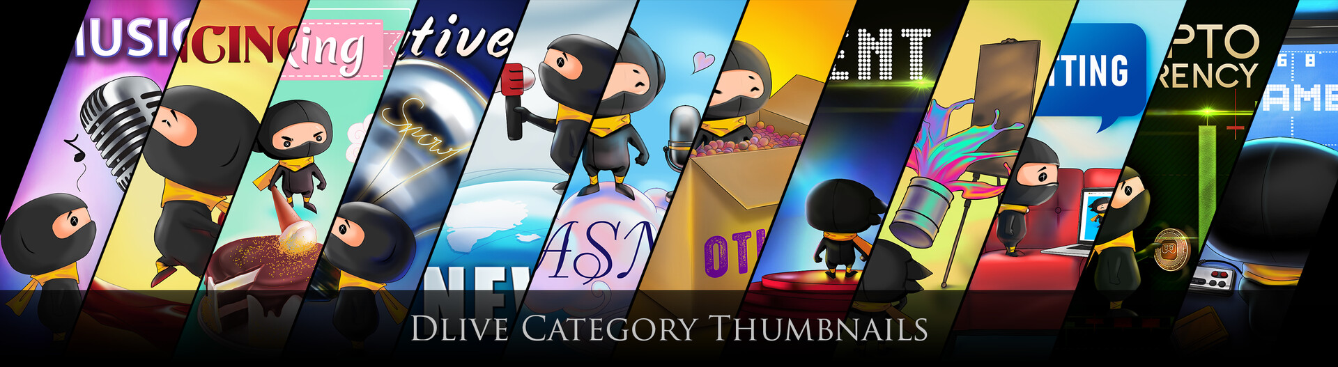 All Thumbnails for the Dlive streaming platform