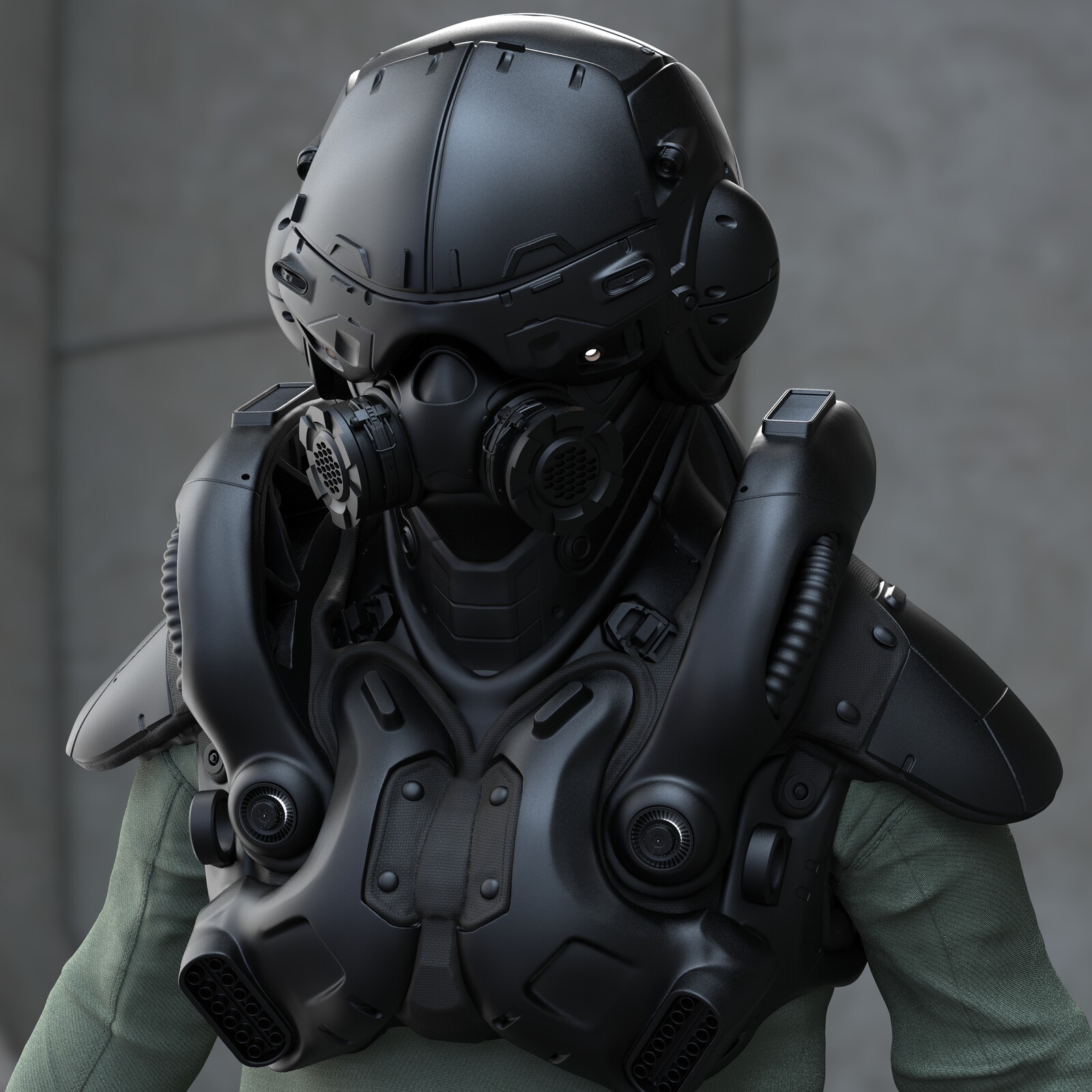 Simple black render to show forms