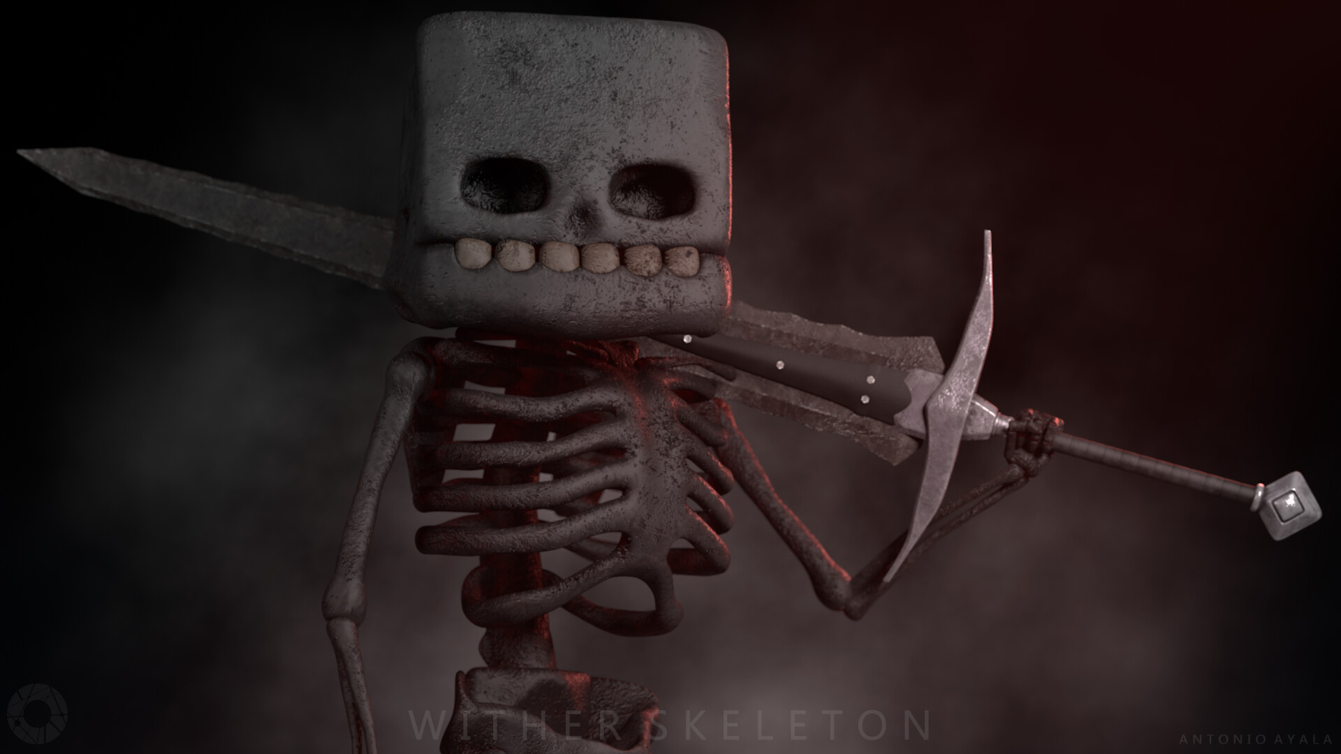 Minecraft Wither Skeleton Drawing