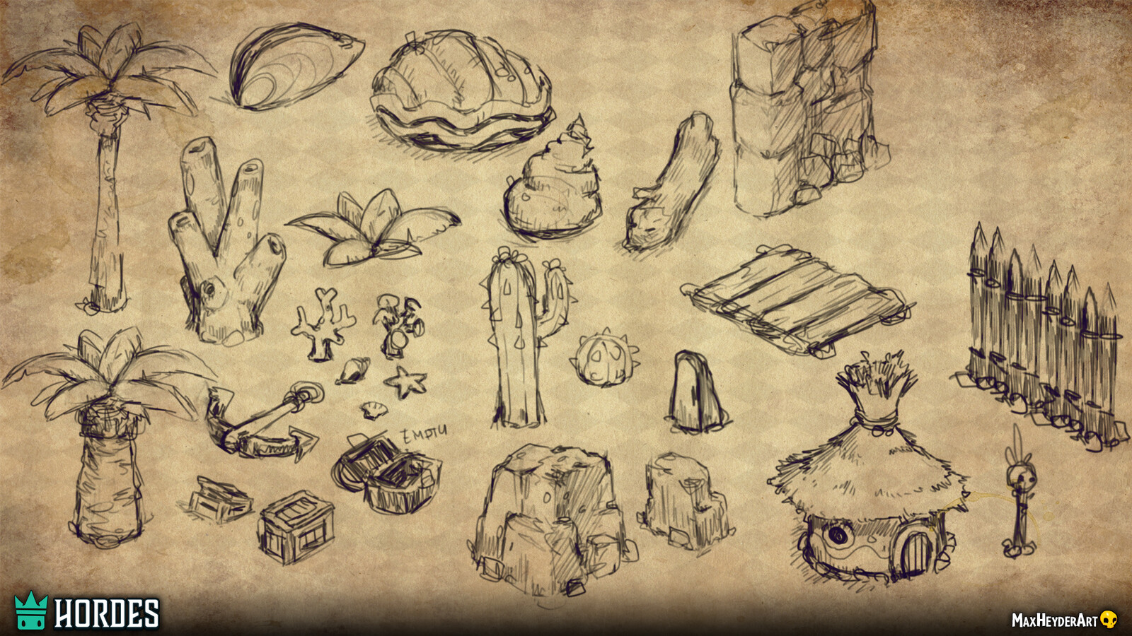 Not all assets that I concepted, we ended up using. In this case, we figured out that the assets were too specific for just one biome. We ended up reducing the number of assets tremendously, to ensure top performance, even on low-end devices.
