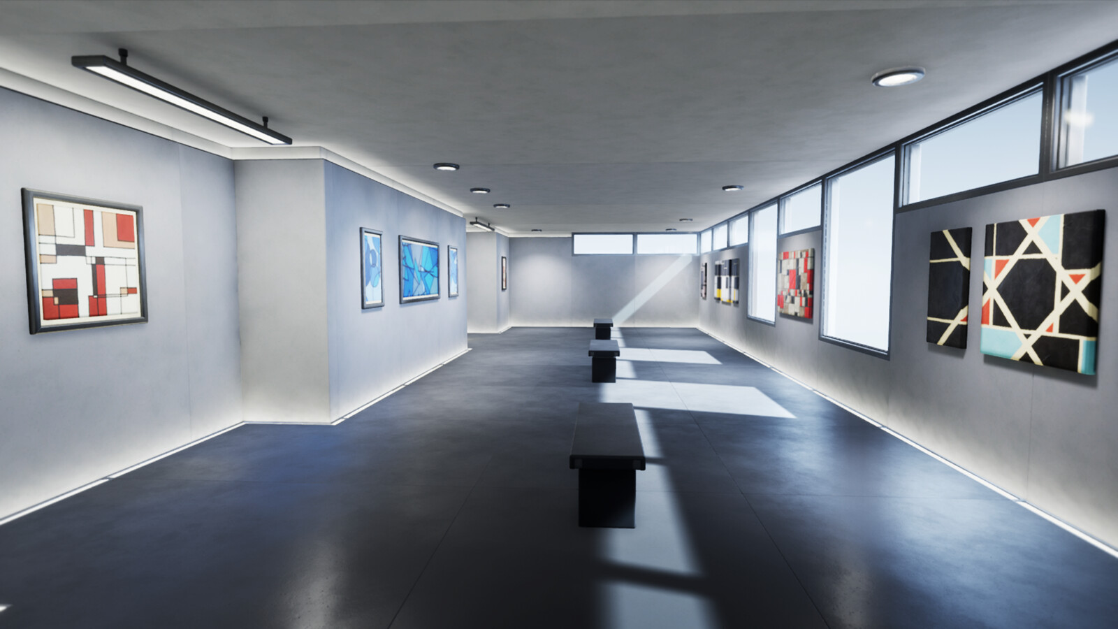 The gallery space in Unreal