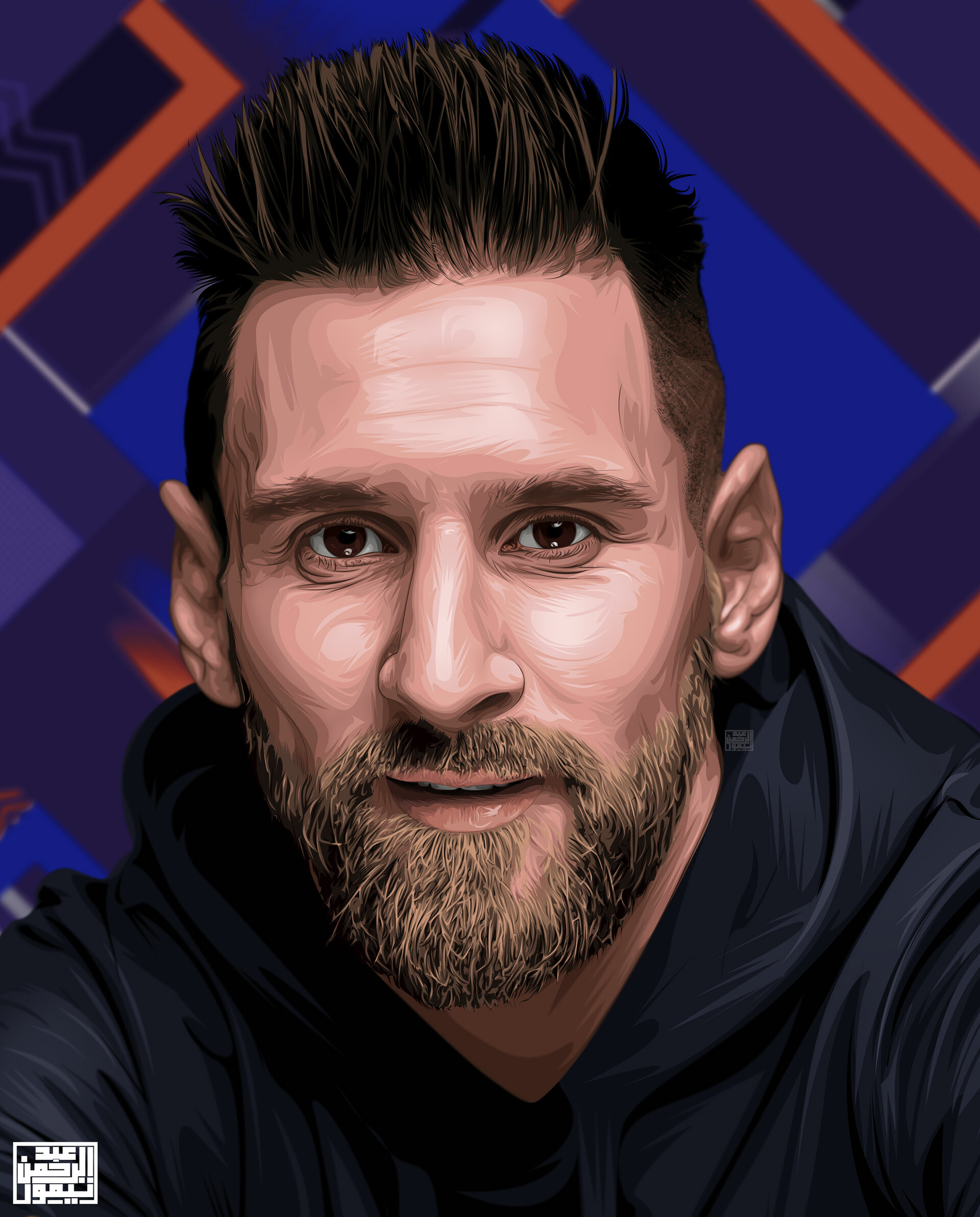 Leo Messi Colorful Poly Art Portrait
