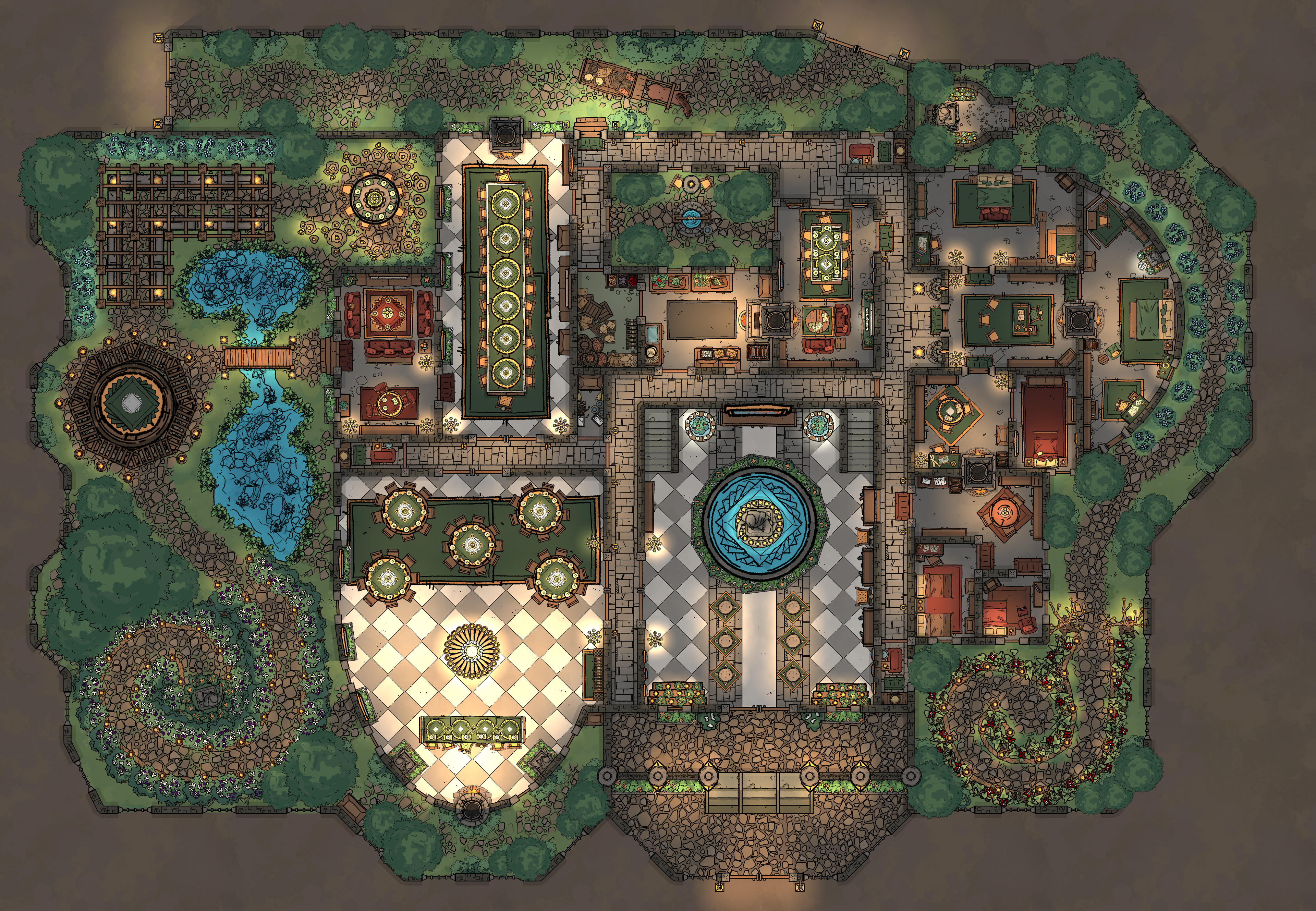Wealthy Noble Estate prior to the Purple Worm (or whatever) attack.