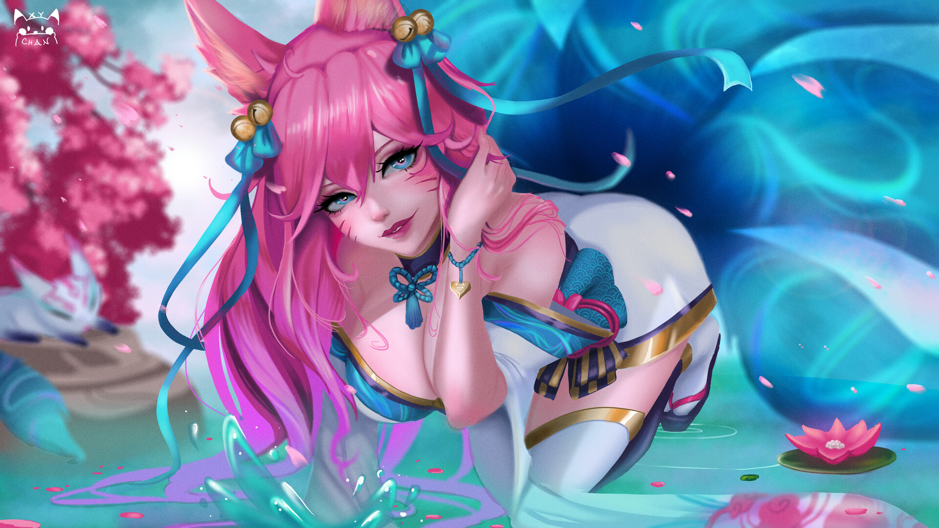 pic Spirit Blossom Ahri Fanart Wallpaper spirit blossom ahri axyachan art