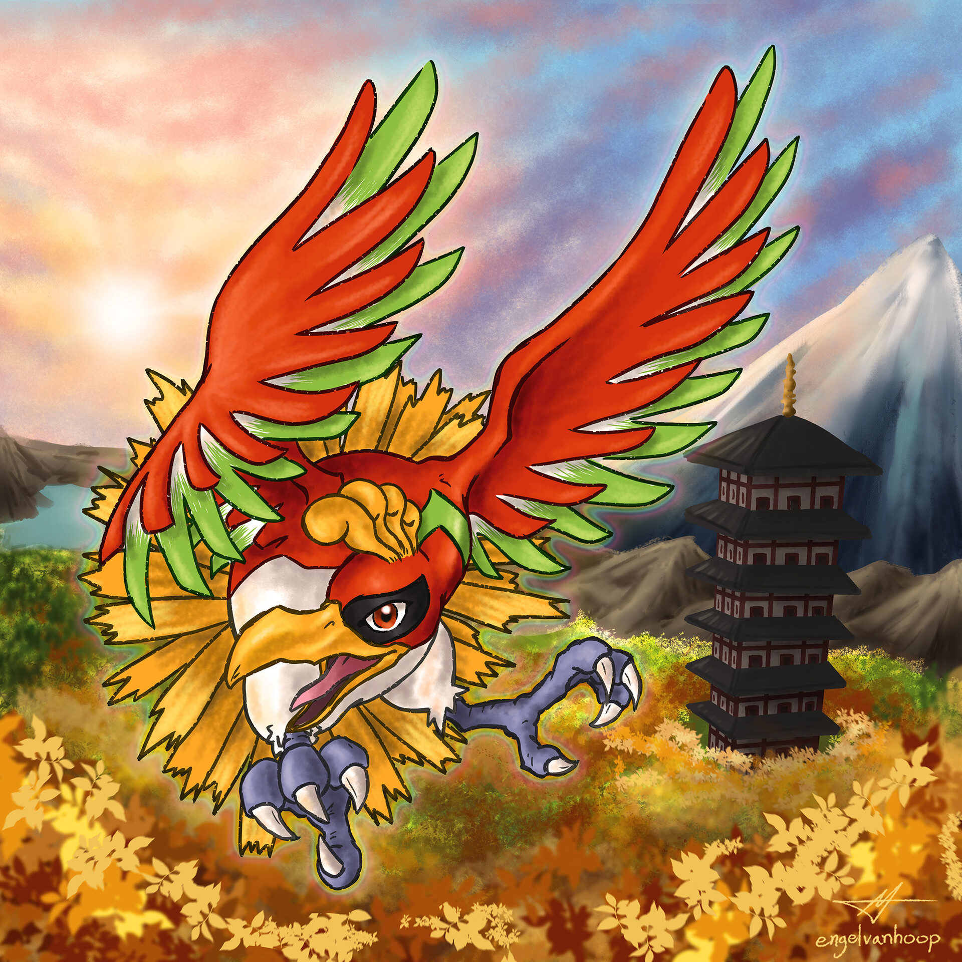 ArtStation - Ho-oh. The Rainbow Bearer