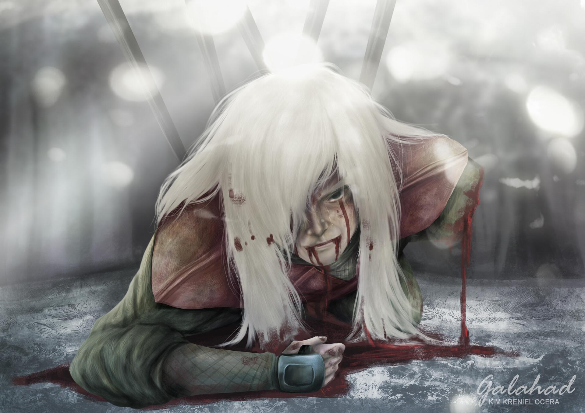 Kim kreniel ocera - Jiraiya's death, image size:1920x1358