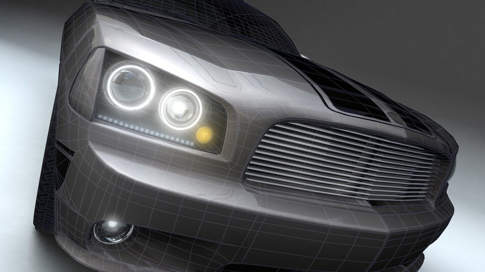 Modeling, shading, textures, and lighting. My cars self portrait.