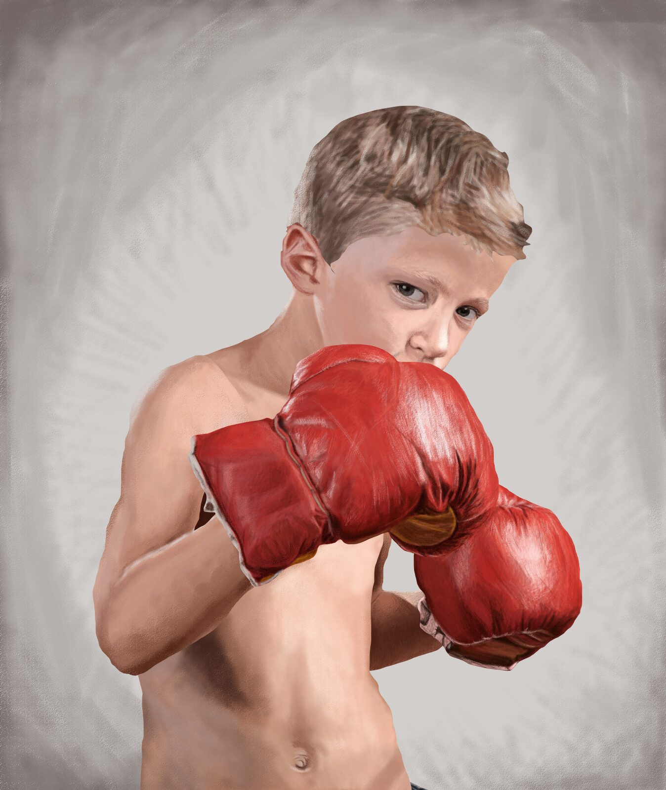 Boxing boy