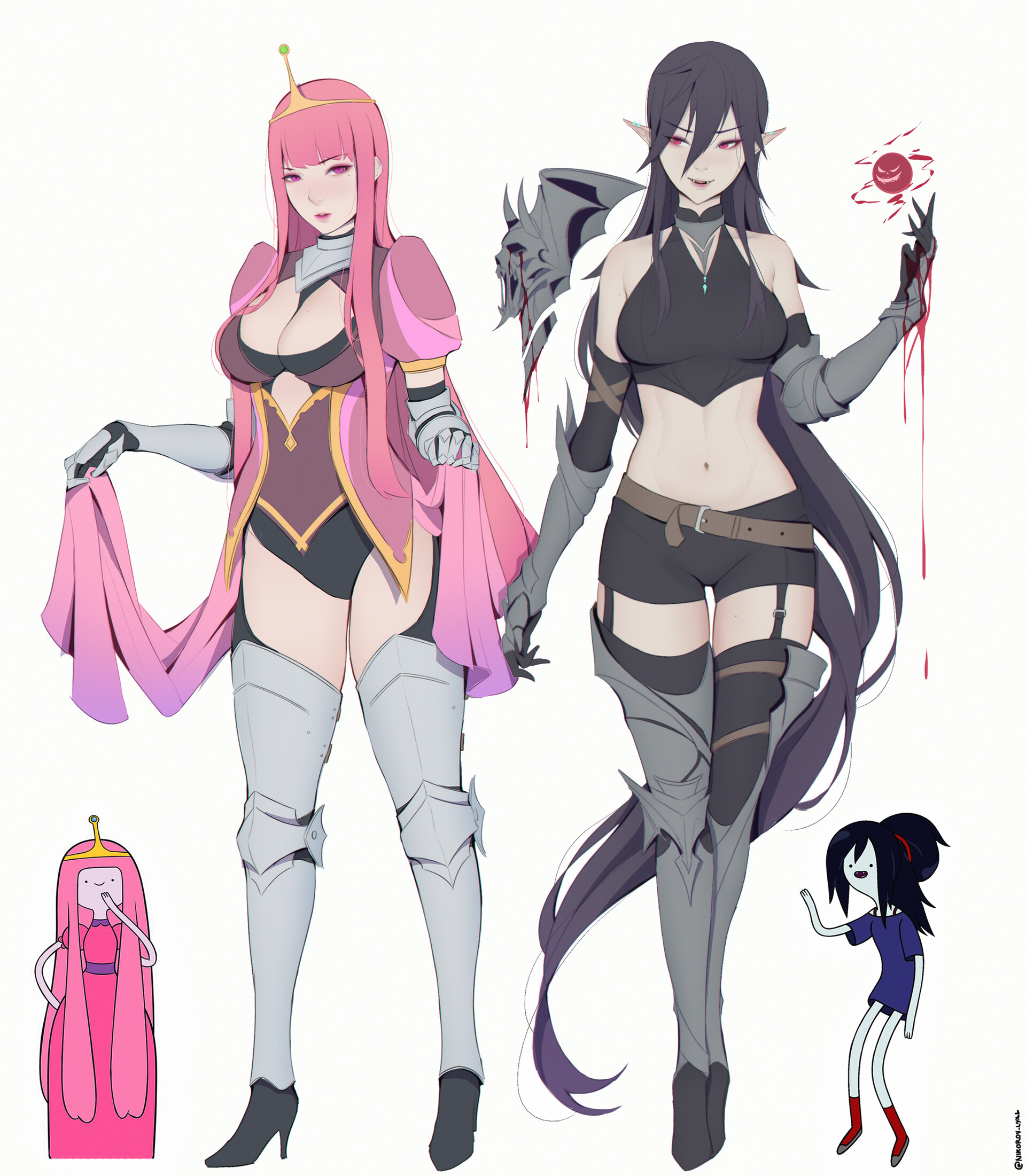 Anime Adventure Time Marceline et Bubblegum