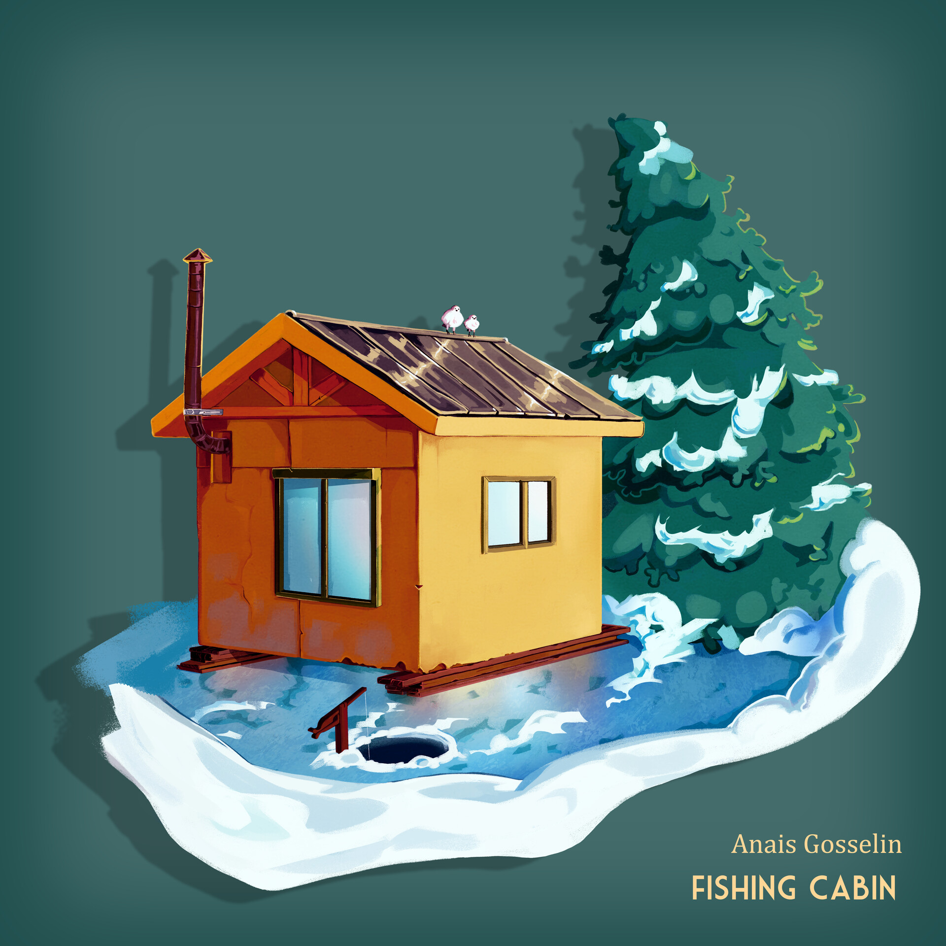ArtStation - Ice Fishing Cabin