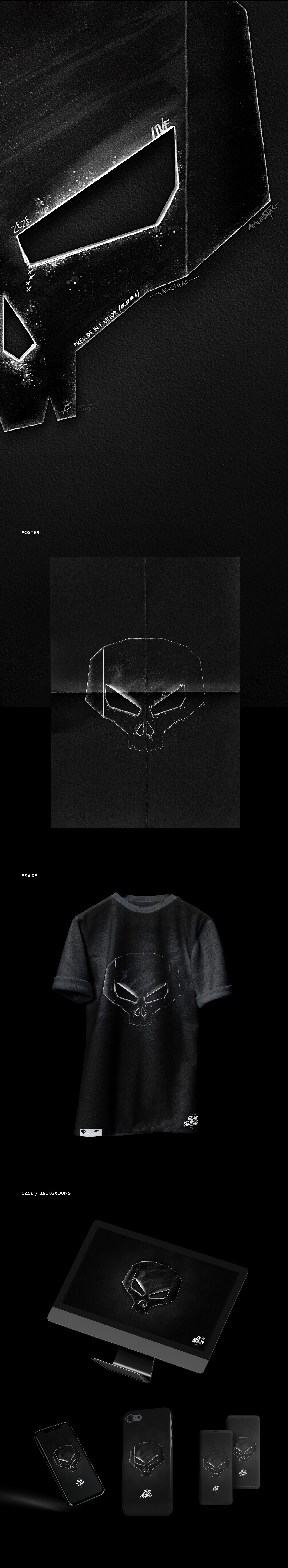 bertug-vural-digital-black-paintings-skullhead-collection