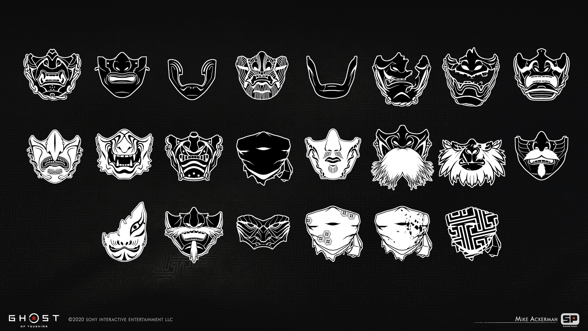 Mike Ackerman Mask Icons Ghost of Tsushima