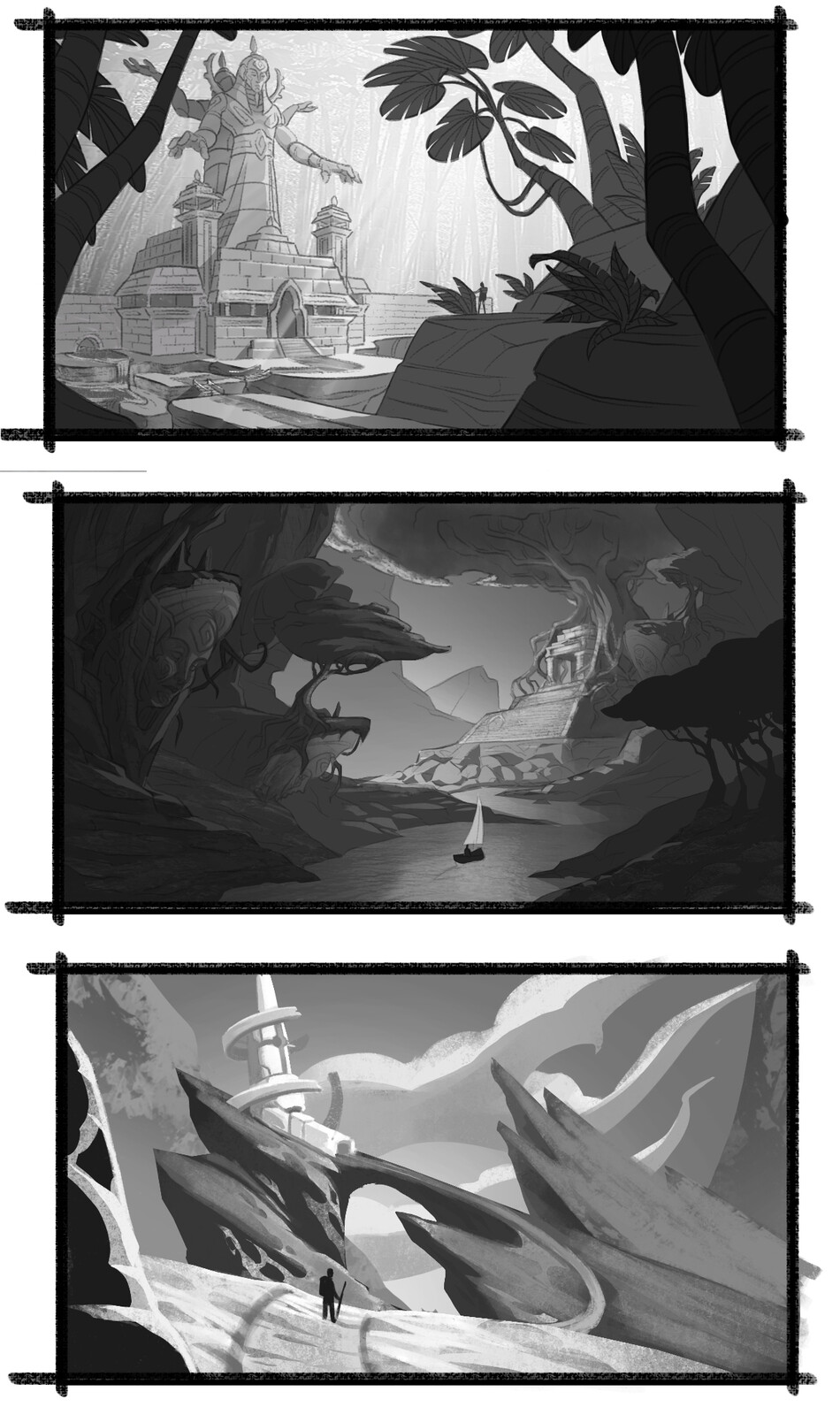 Early composition thumbnail sketches