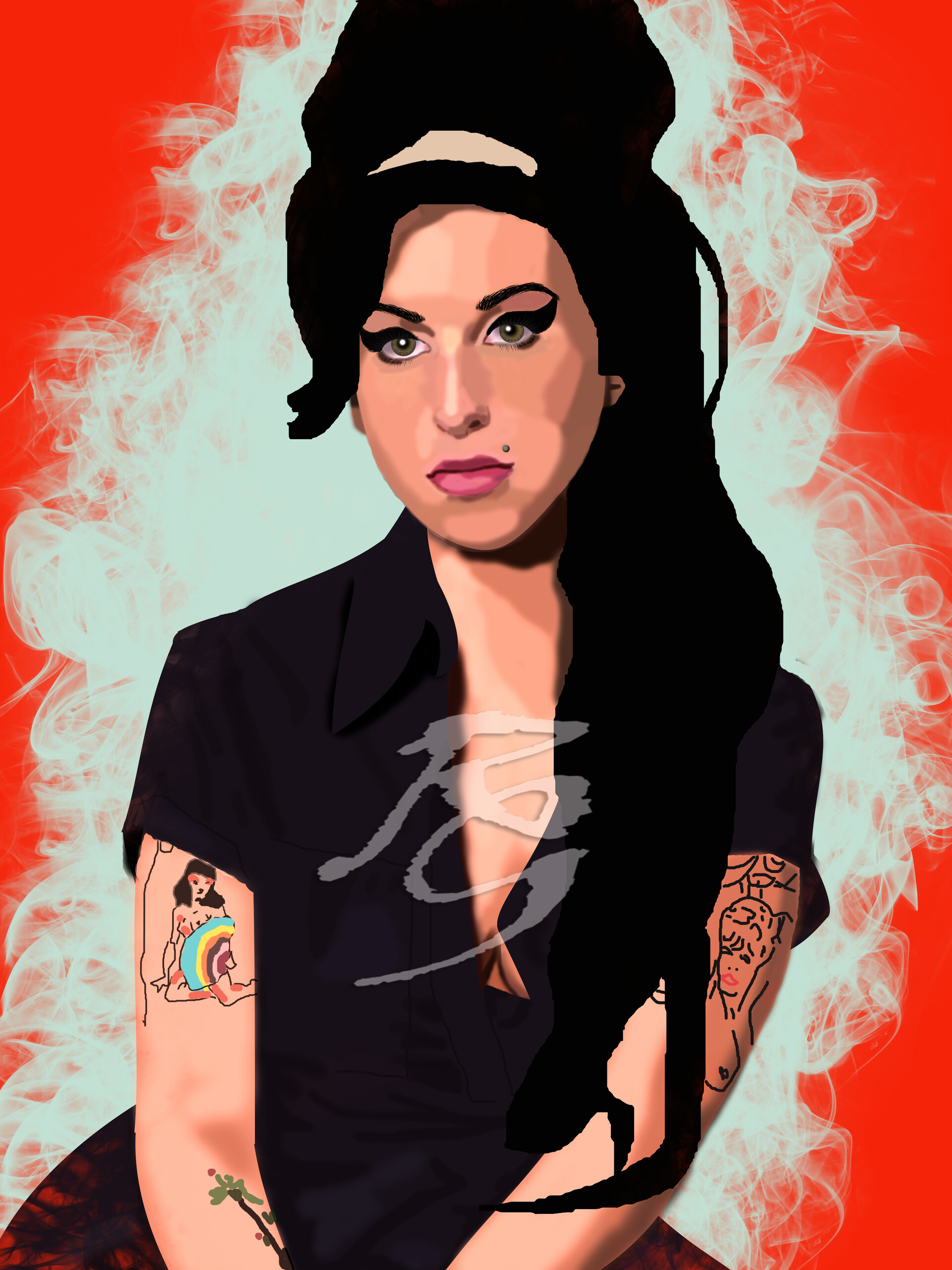 artstation amy winehouse rg draw