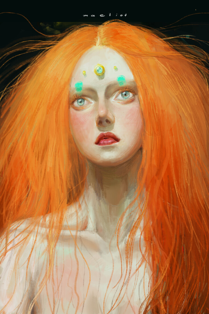 ArtStation - Princess with orange hair