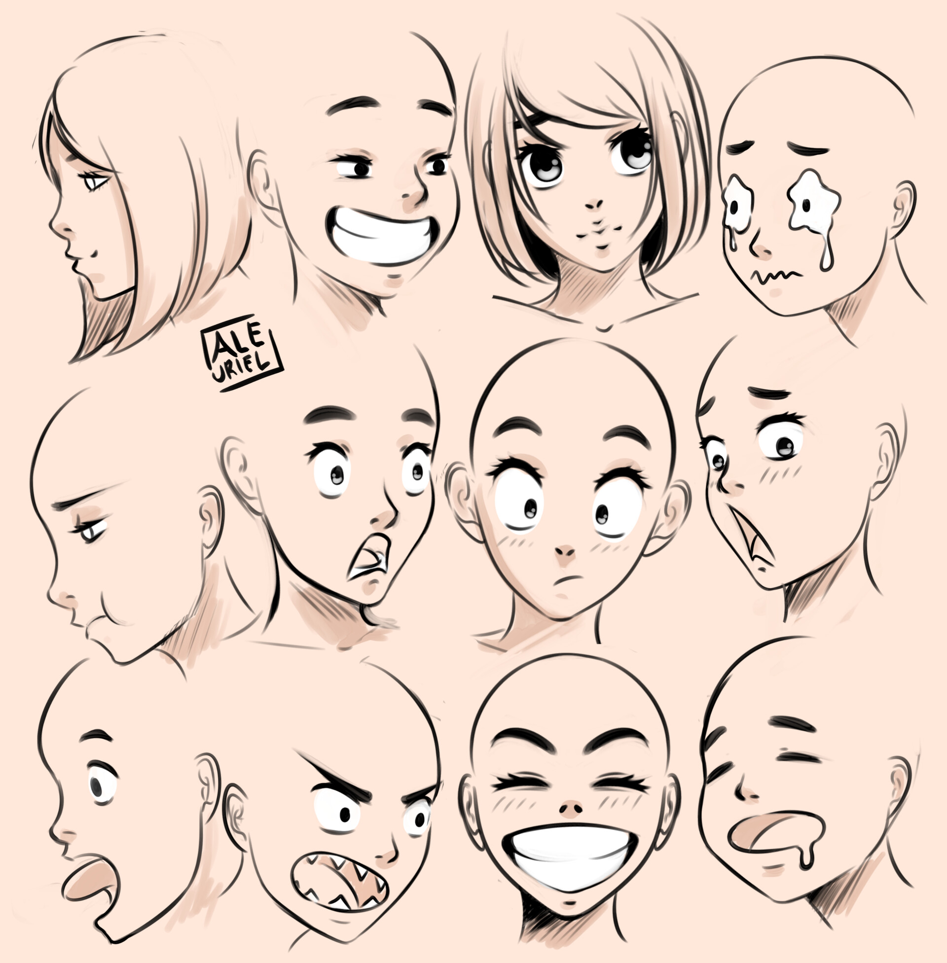 How To Draw Manga Anime Facial Expression Technique Book | JAPAN Art Guide  | eBay