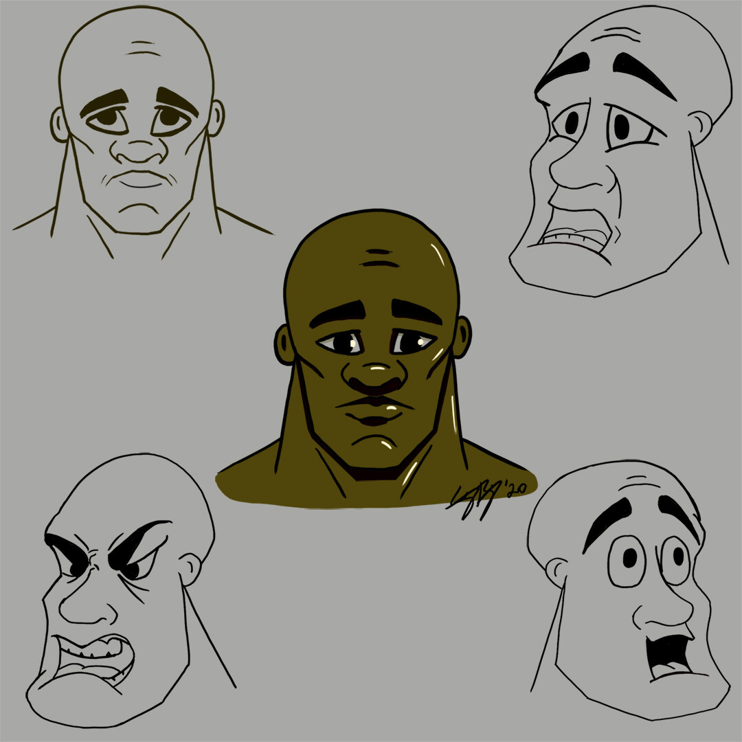 Artstation Blacksmith Character Expression Sheet Courtney Bunting