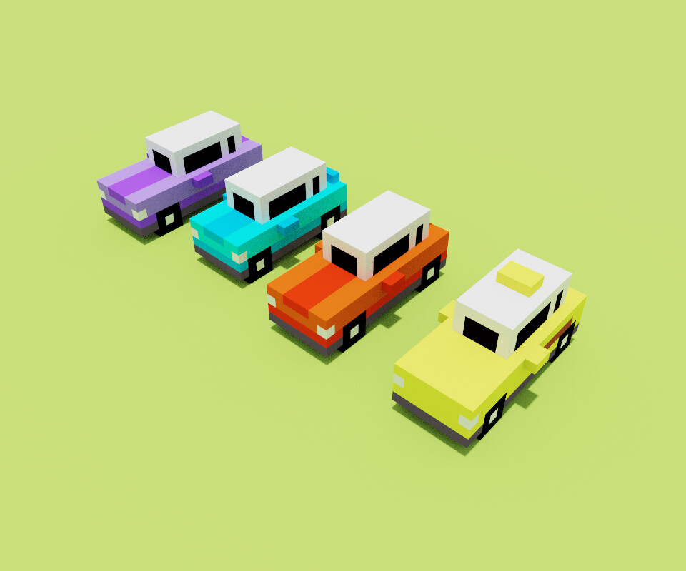 Crossy Road Racing Game Assets - Cars